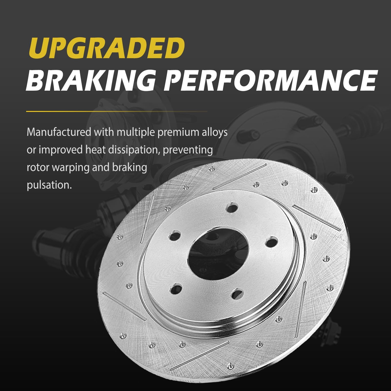11.65 Front 11.06 Rear Brake Rotors Drilled Slotted for ES350 Camry Avalon
