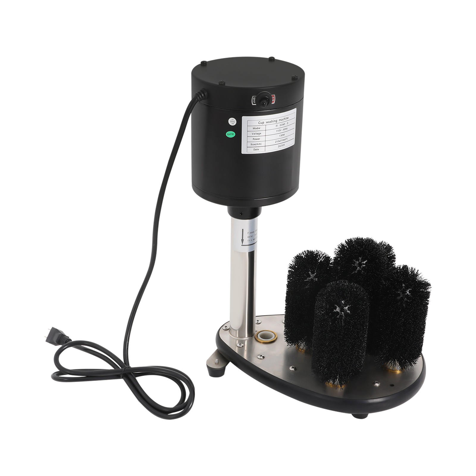 Electric Glass Washer 5-Brush Electric Commercial Wine Glass Cleaning Machine