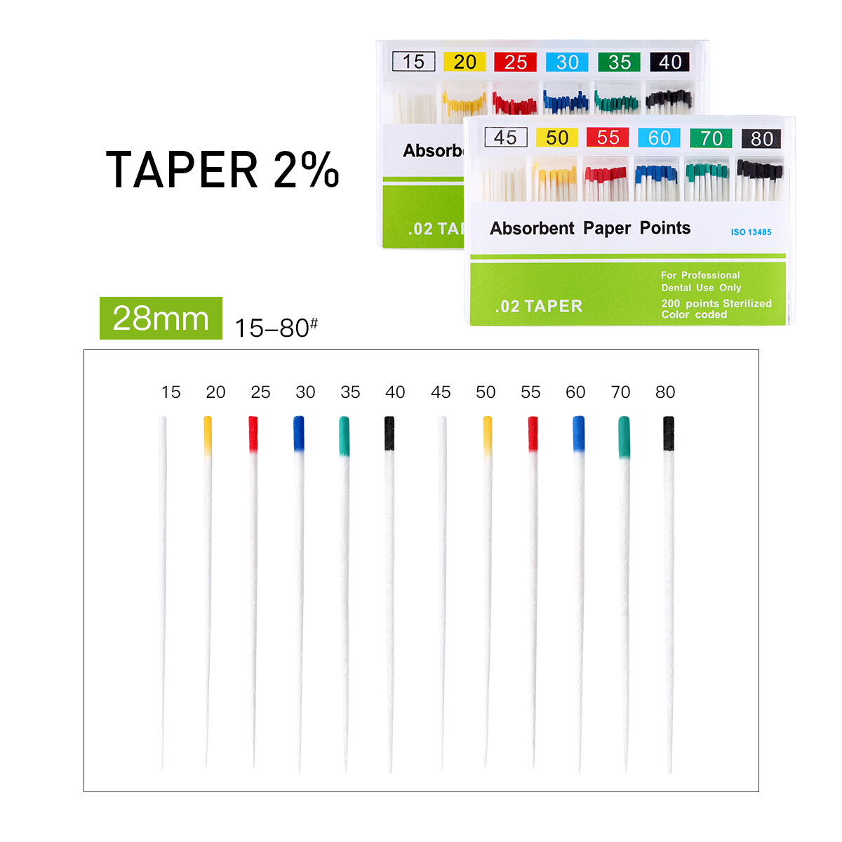 AZDENT Dental Absorbent Paper Point Endodontic Root Canal Clean Taper.02/.04/.06
