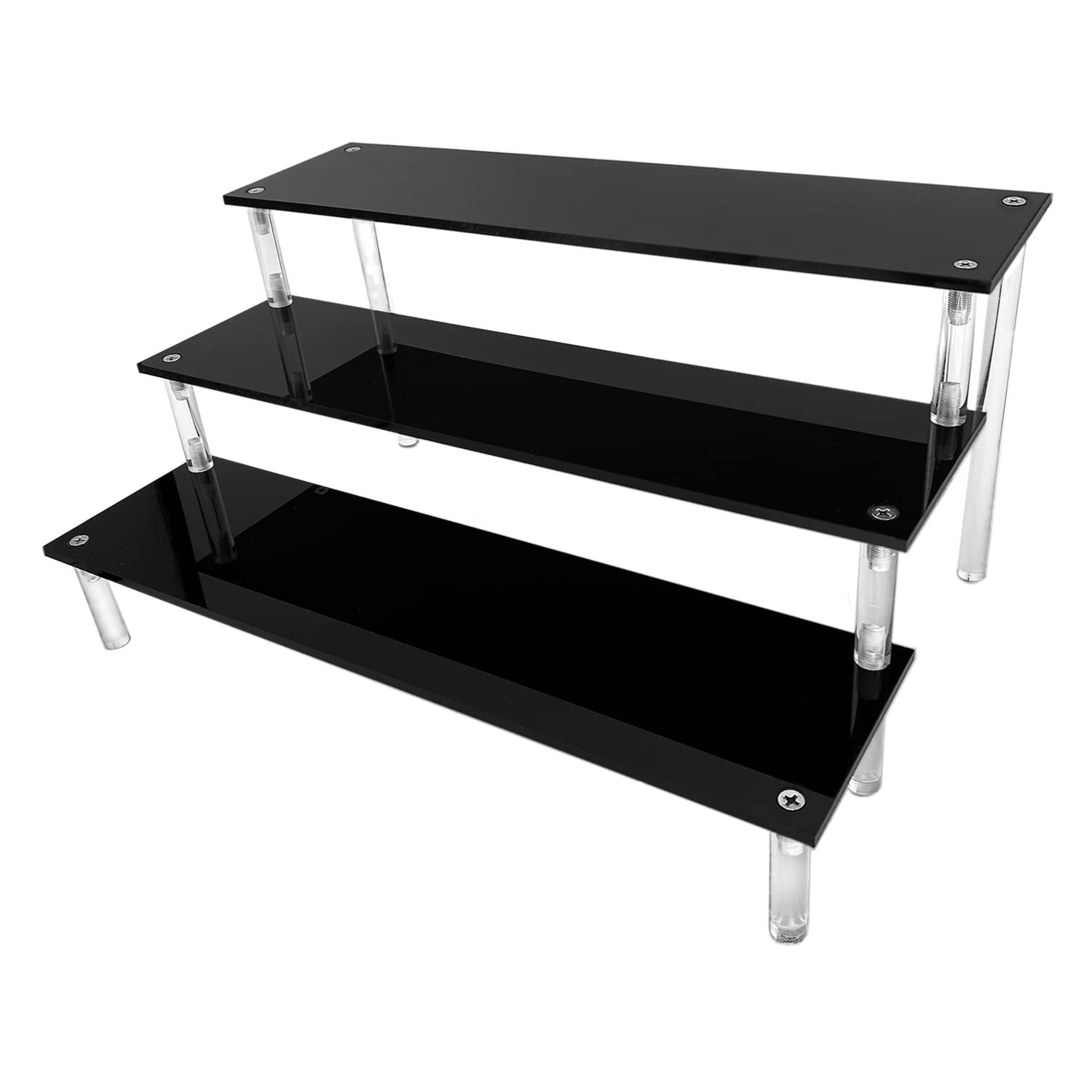 Acrylic Riser Black Acrylic Shelf Riser 3 Tier Perfume Organizer Cologne Display