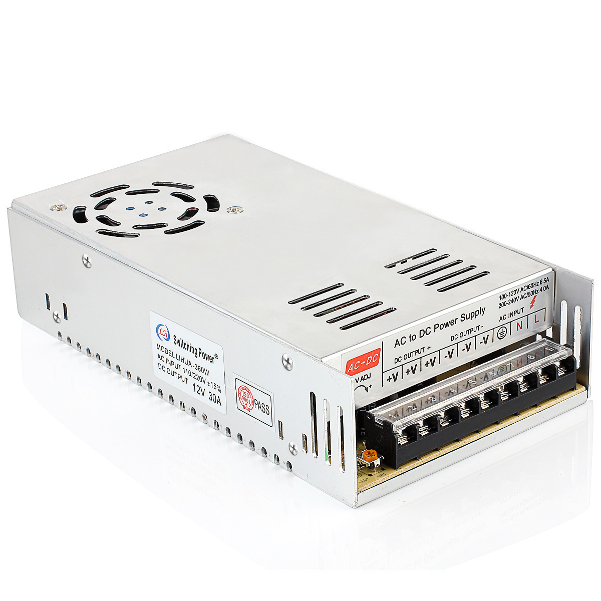 AC 110V/220V to DC 12V 30A 360W Universal Regulated Switching Power Supply Adapt