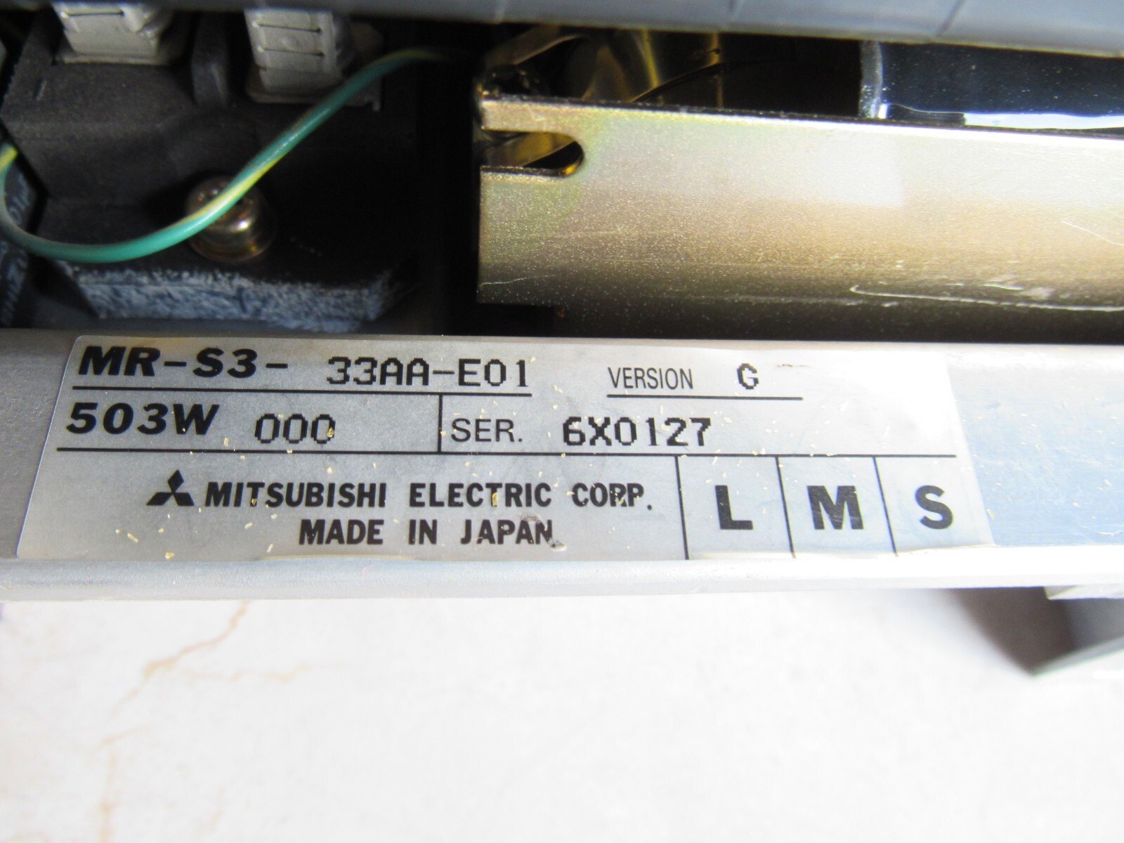Mitsubishi MR-S3-33AA-E01 Lot # 3567 Listed by Mike