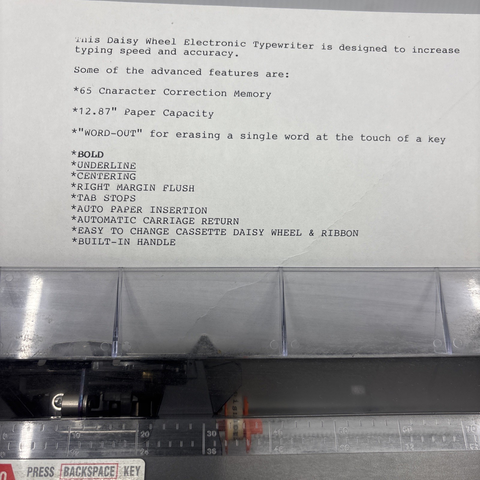 Brother GX-6750 Electronic Typewriter Correctronic W/Cover Tested Working DIRTY