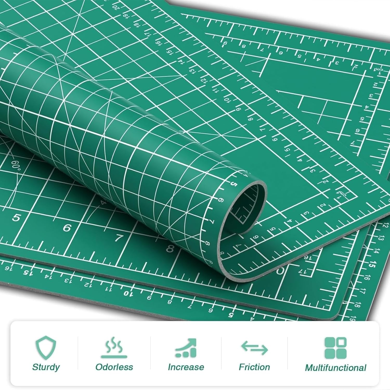 DIYSELF Cutting Mat 8in×6in, Self Healing Mat, 8L x 6"W, Green