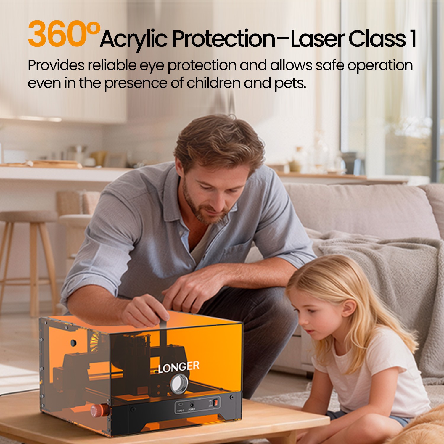 LONGER Ray5 miniS 5.5W Laser Engraver, Class 1 Laser, 130×125mm Work Area