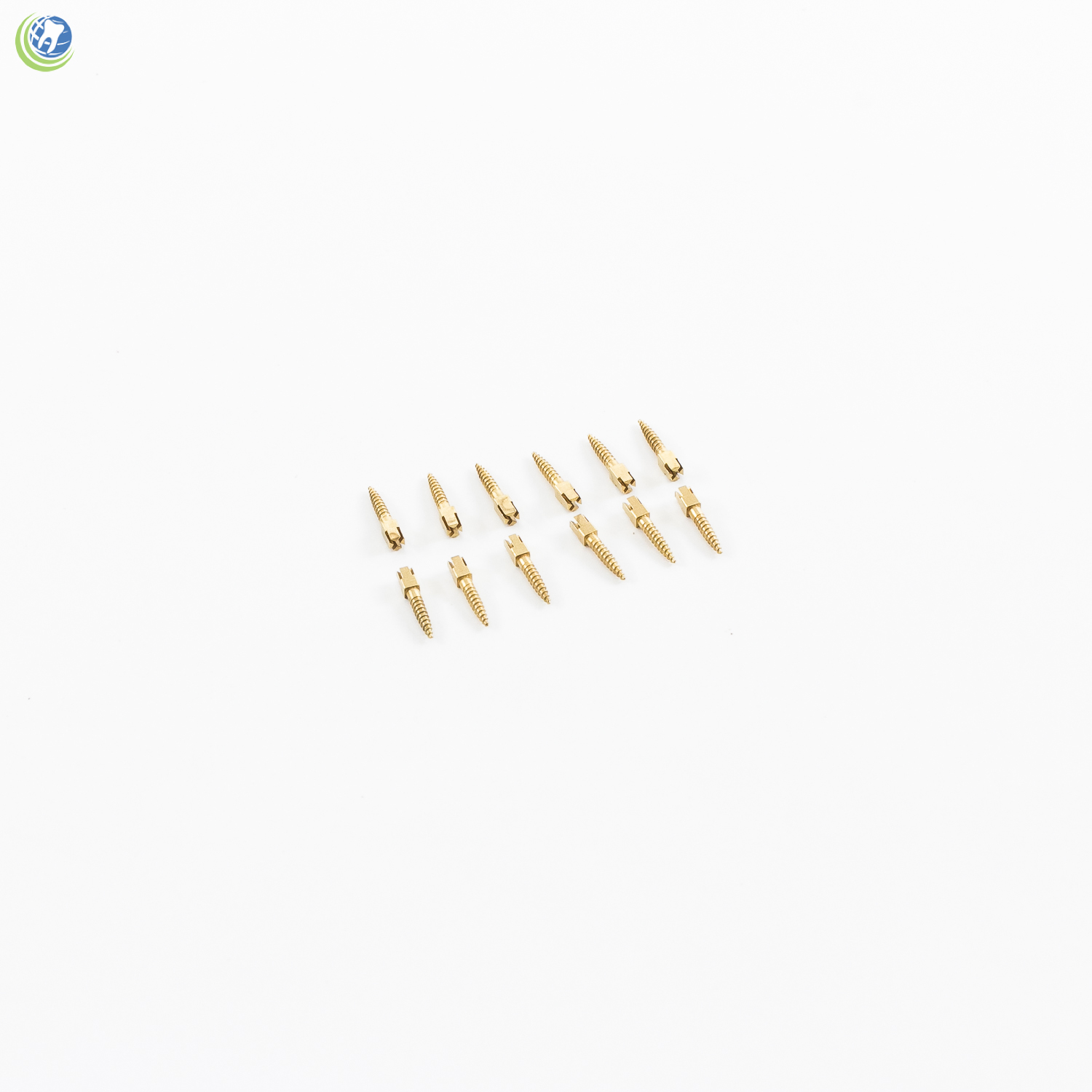 Dental Gold Plated Screw Posts Conical Cross Head Refill Size Medium 2 M2 12/Box