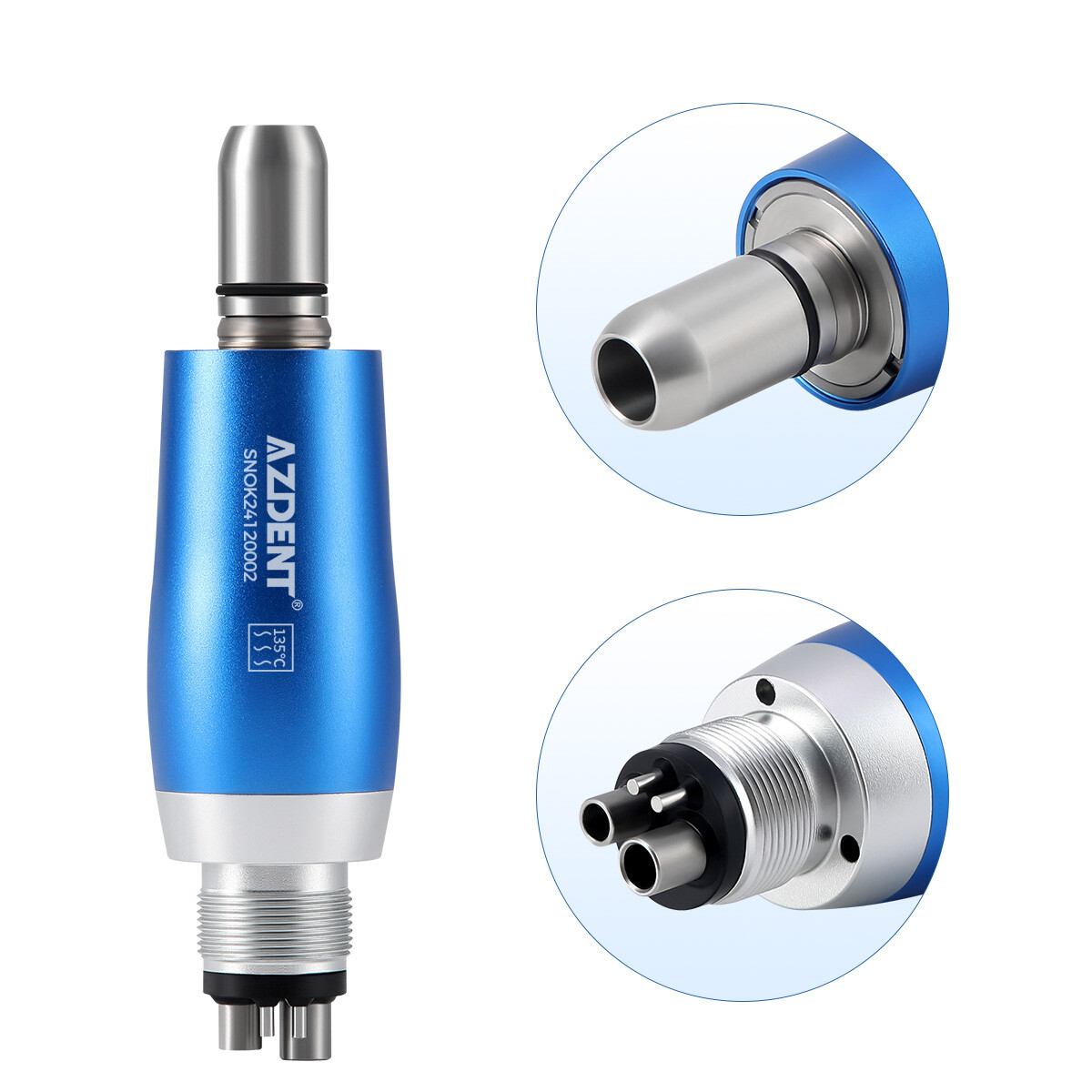 AZDENT Dental Hygiene Prophy Handpiece Air Motor 4HOLE 4:1 Nose Cone 360° Swivel