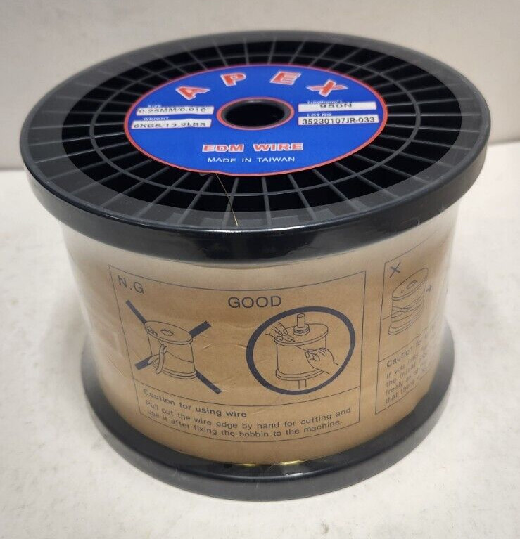 Apex Brass EDM Wire 0.25mm/0.010” 950N 13.2lbs NEW