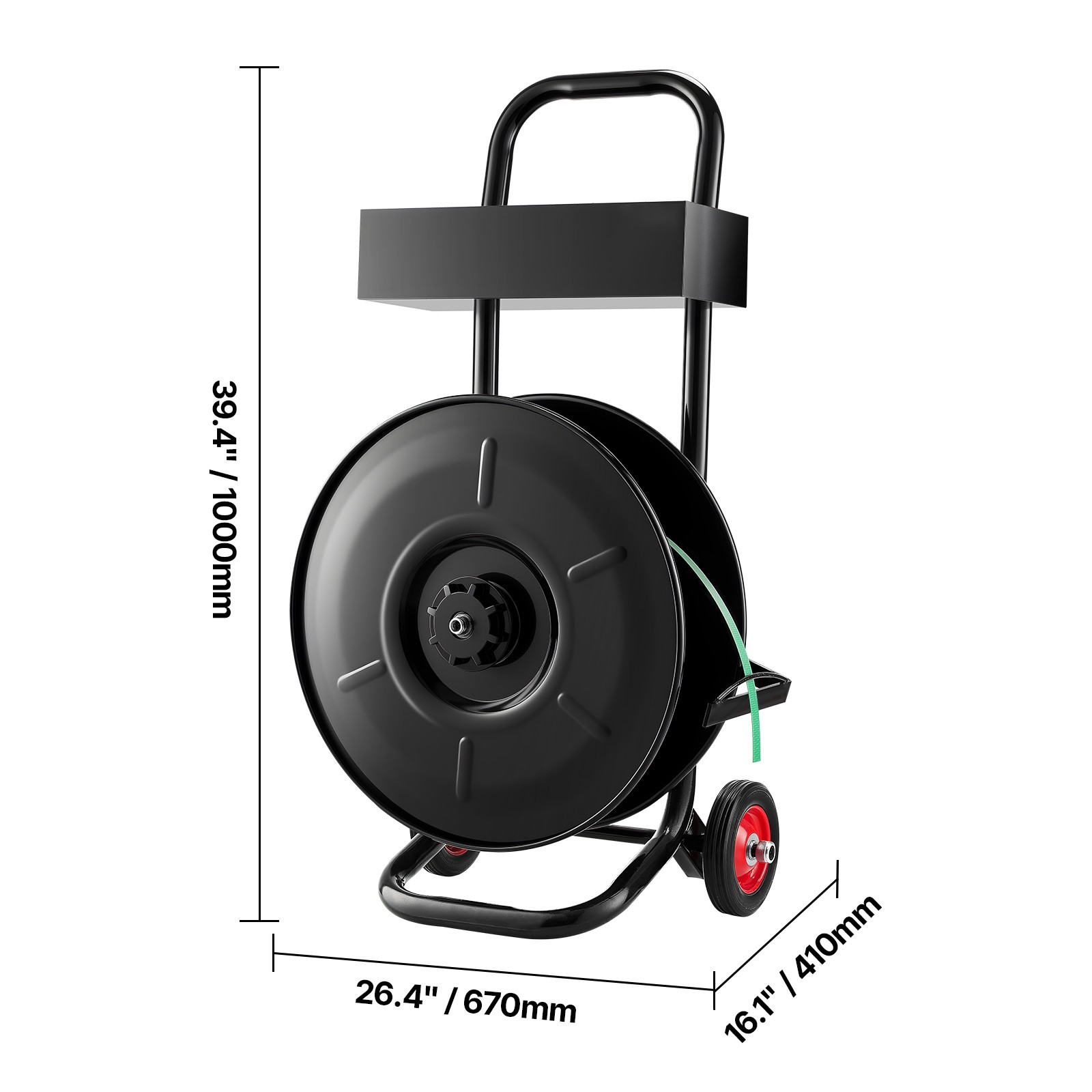 Uimoso Strapping Cart for PET/PP Polyester Straps with 8-inch Core