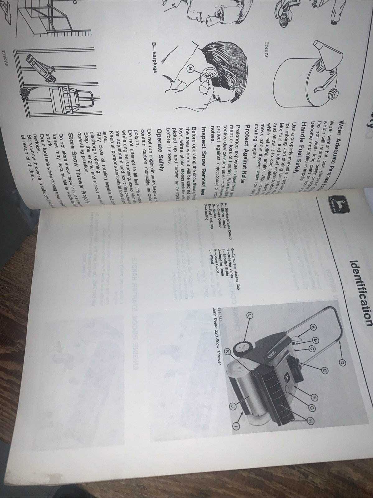 JOHN DEERE 320 SNOW THROWER OPERATORS MANUAL OM-TY3896