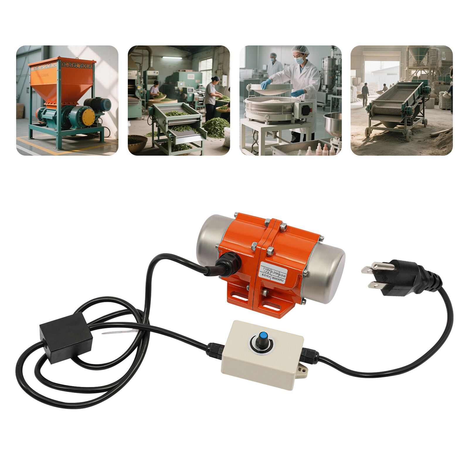 60W Vibrating Motor with Speed Controller 1 Phase Asynchronous Vibrating Motor