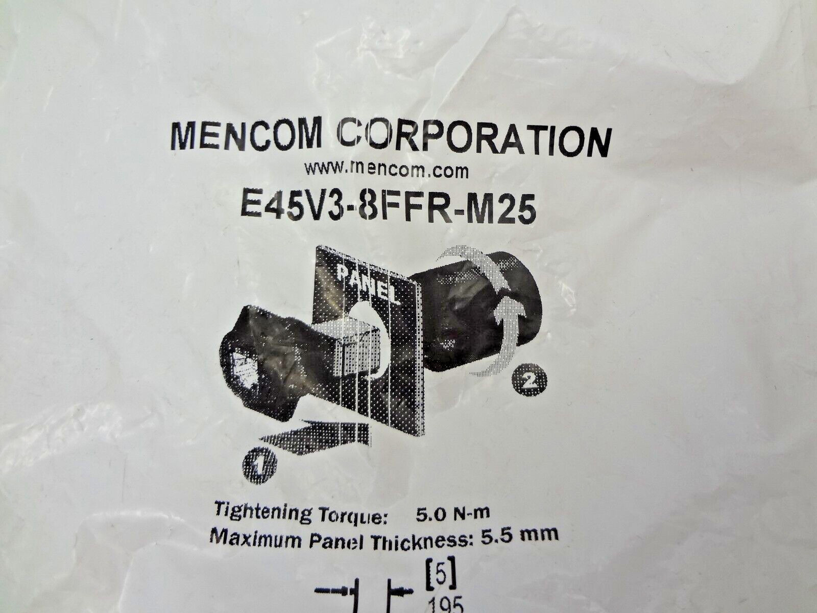 Mencom Corporation E45V3-8FFR-M25-CP Connector, RJ45 Receptacle