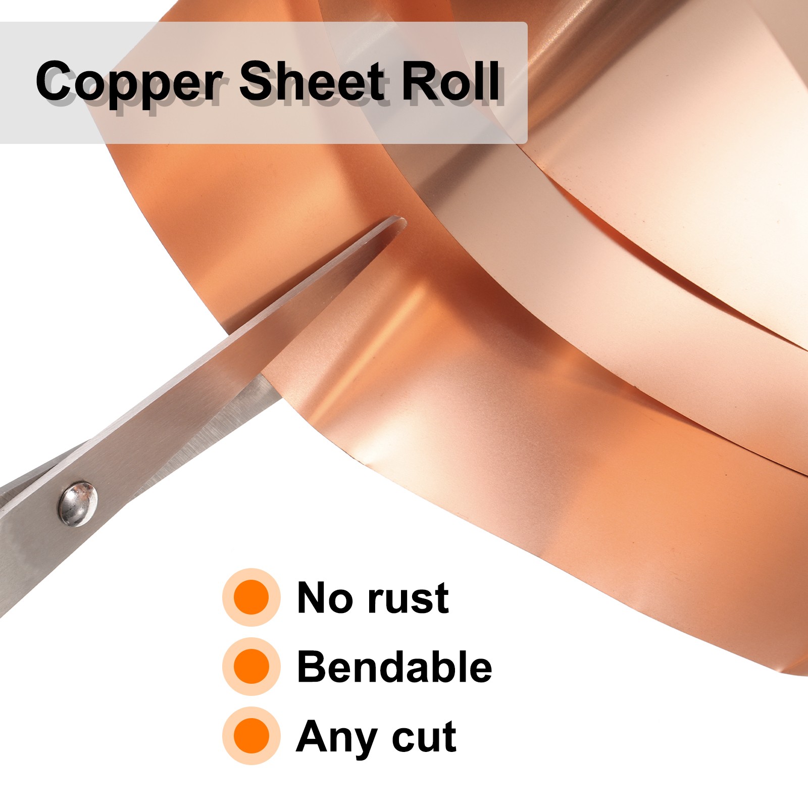 2pcs Copper Sheet Roll 0.1mm Thick Copper Flashing Strip 1.6″ Width x 3.28ft