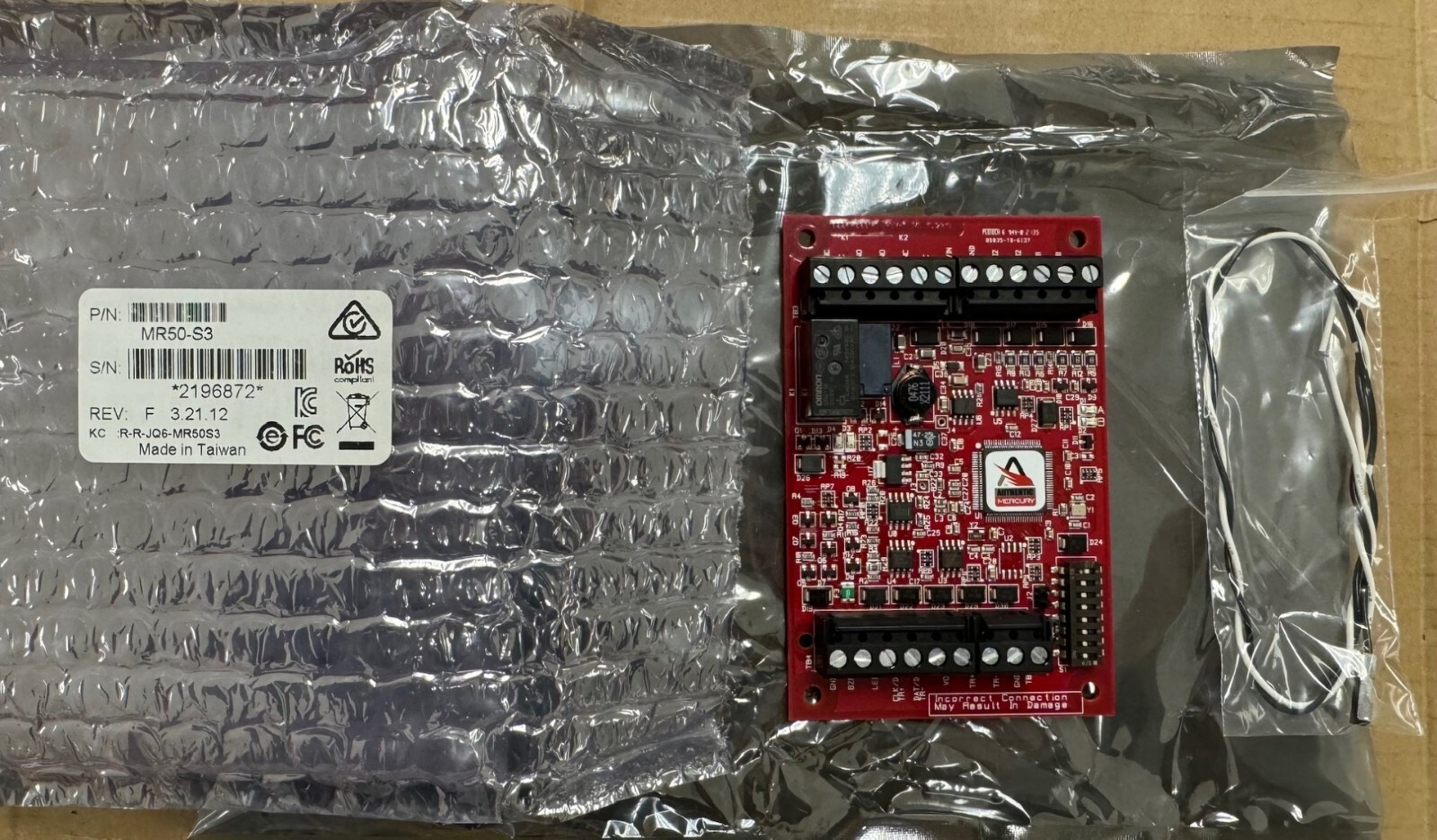 MERCURY SECURITY MR50-S3 Single Card Reader Interface Controller Board