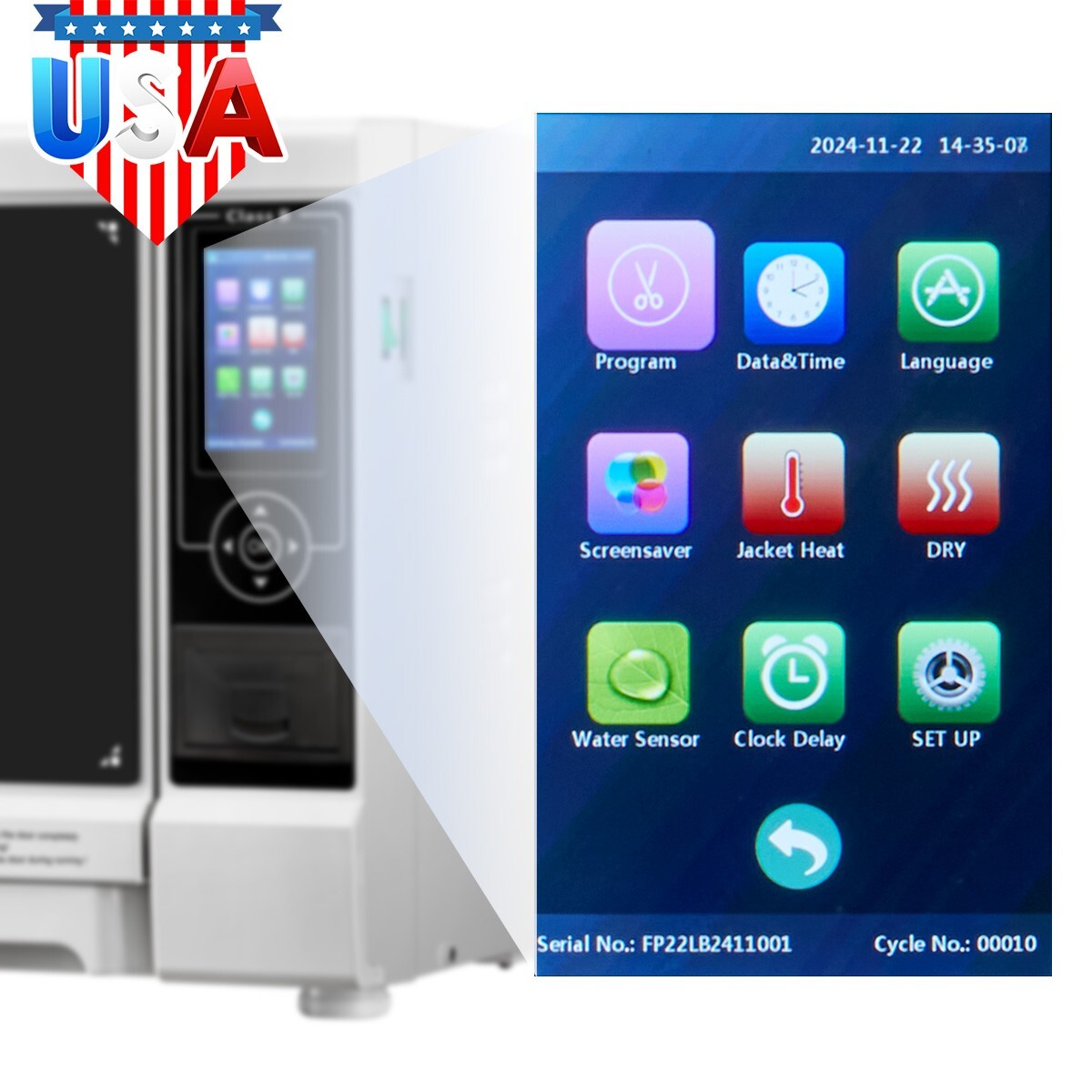 Dental Unit Chair Computer Control+Stool /Autoclave Steam Sterilizer Class B 22L