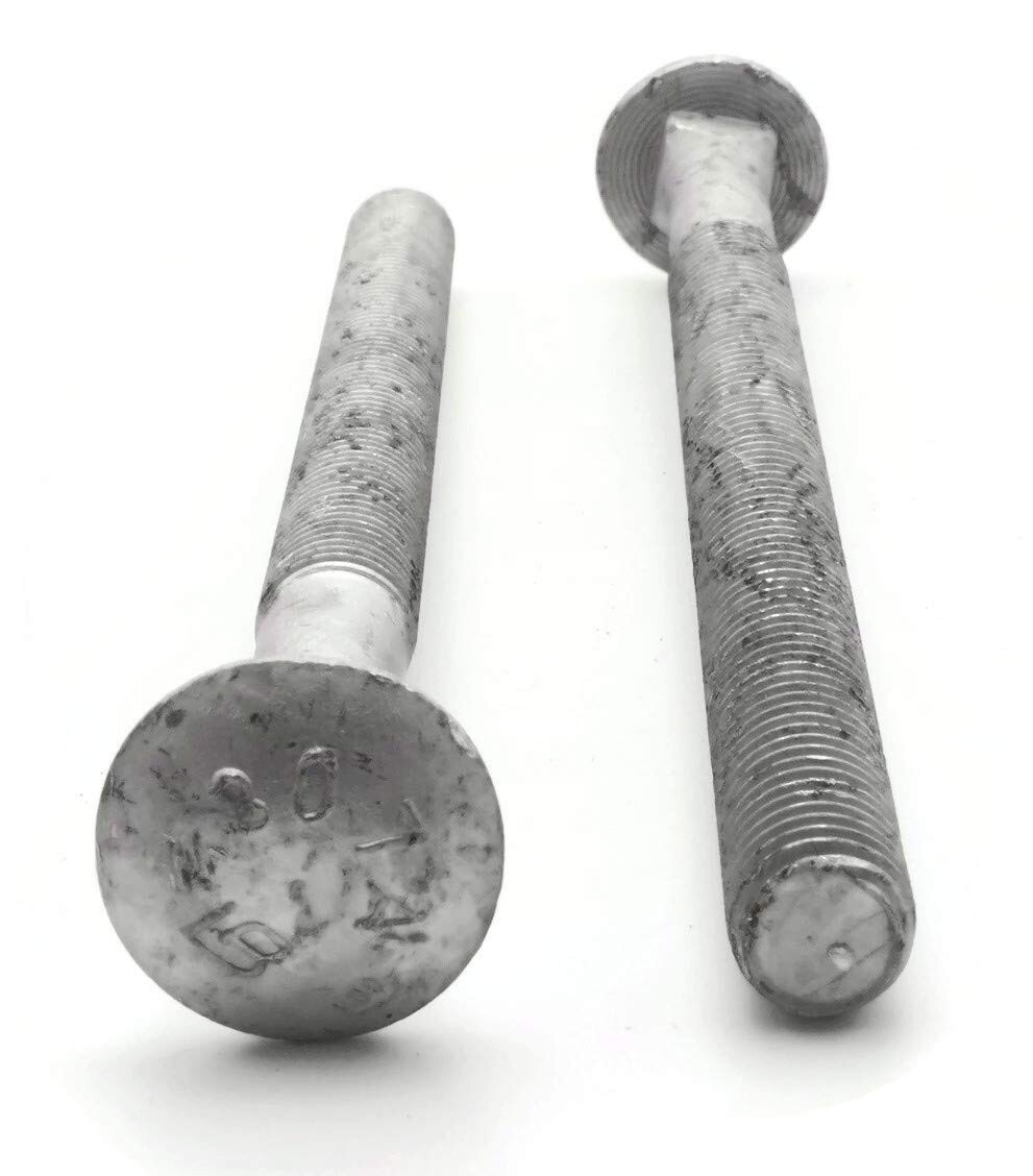 5/8-11 X 14 Galvanized Carriage Bolts With 5/8 & 7/8 Flat Washers & Hex Nuts