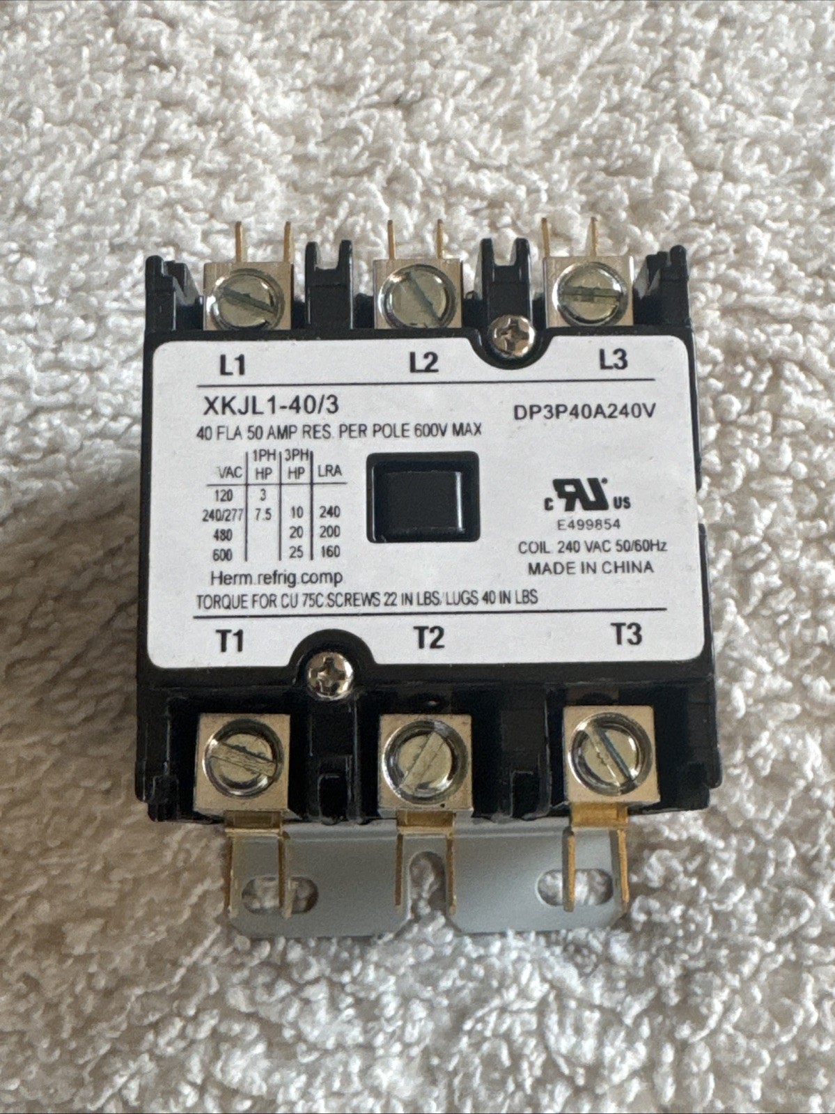 Contactor 40A 3 Pole 240V AC coil Definite Purpose Air Conditioning CONTACTOR