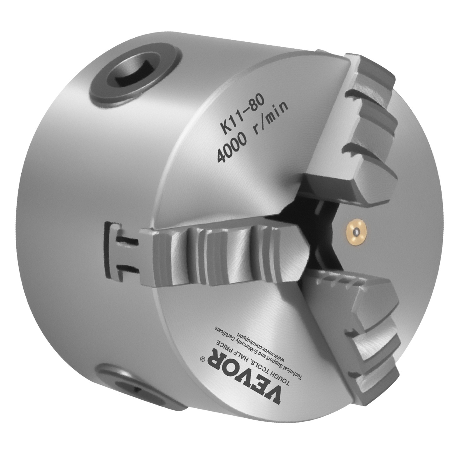 VEVOR 3 Inch 3-Jaw Self-Centering Lathe Chuck for Drilling Milling Machine 3D