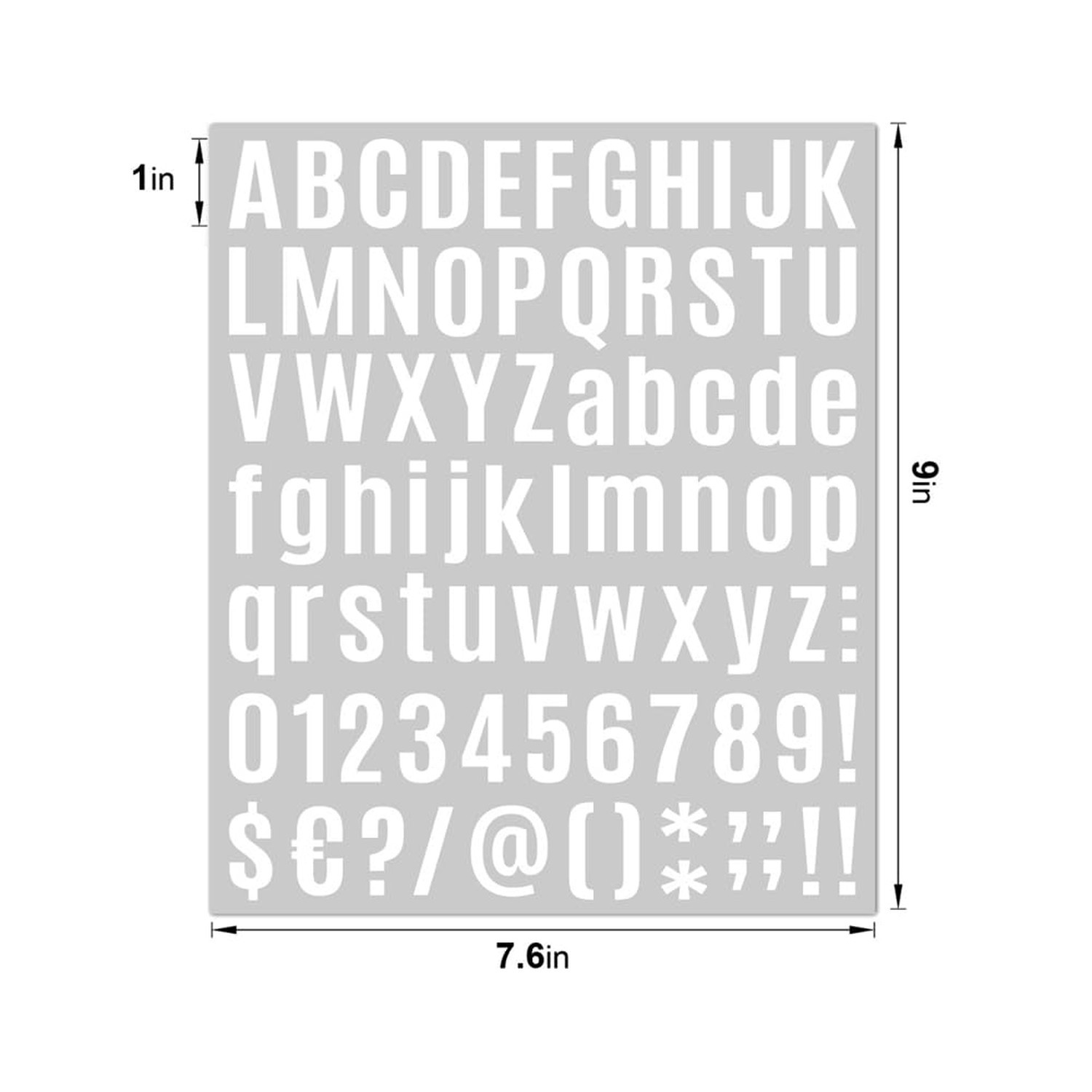 8 Sheets White 1 Inch Self Adhesive Vinyl Letters Numbers Kit, Mailbox Number…