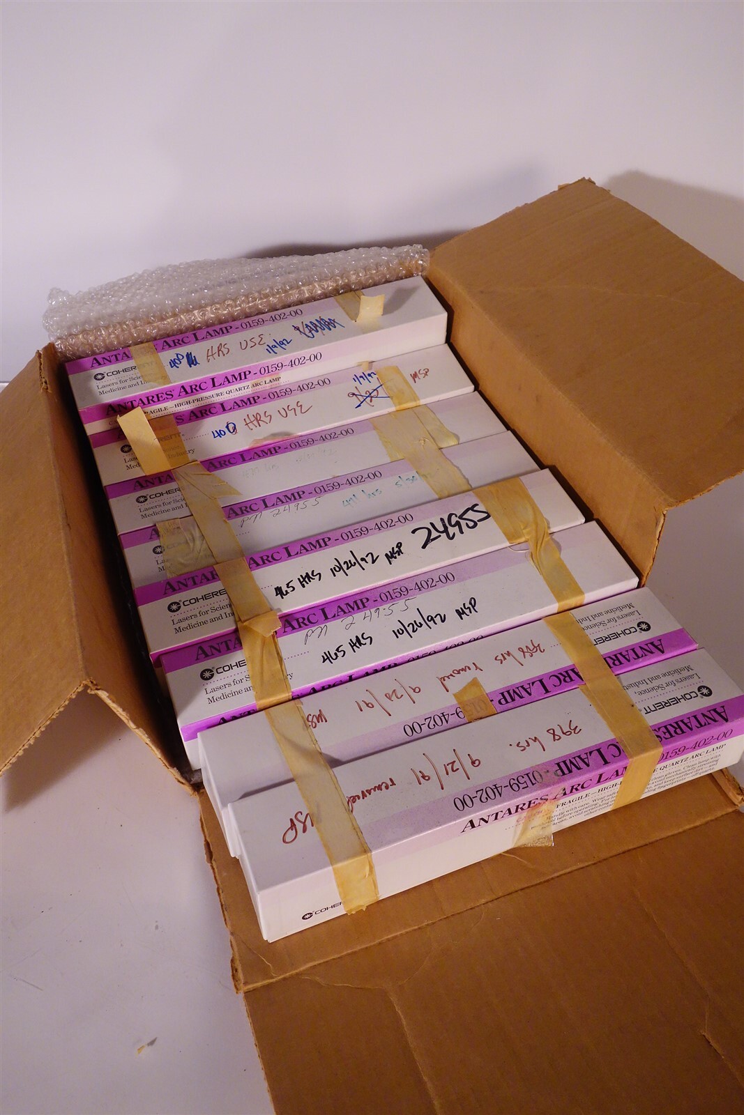 Lot of Coherent Antares ARC LAMPS – 0159-402-00 YAG LASER
