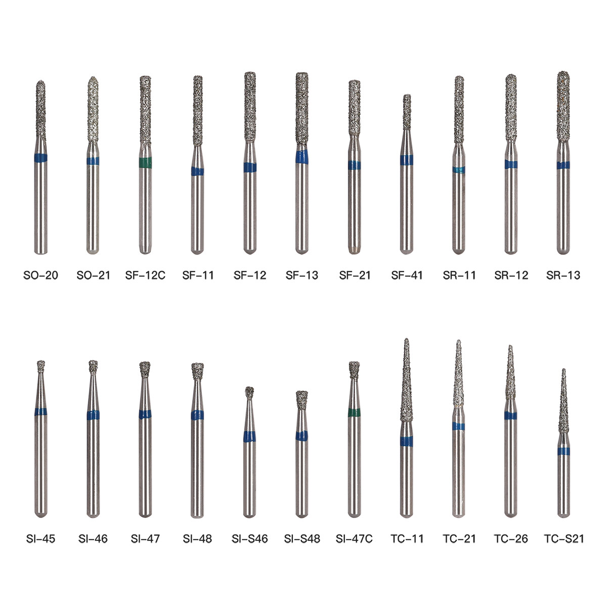 AZDENT 5pcs Dental Fresas de diamante Bur Fit High Speed Handpiece Friction Grip
