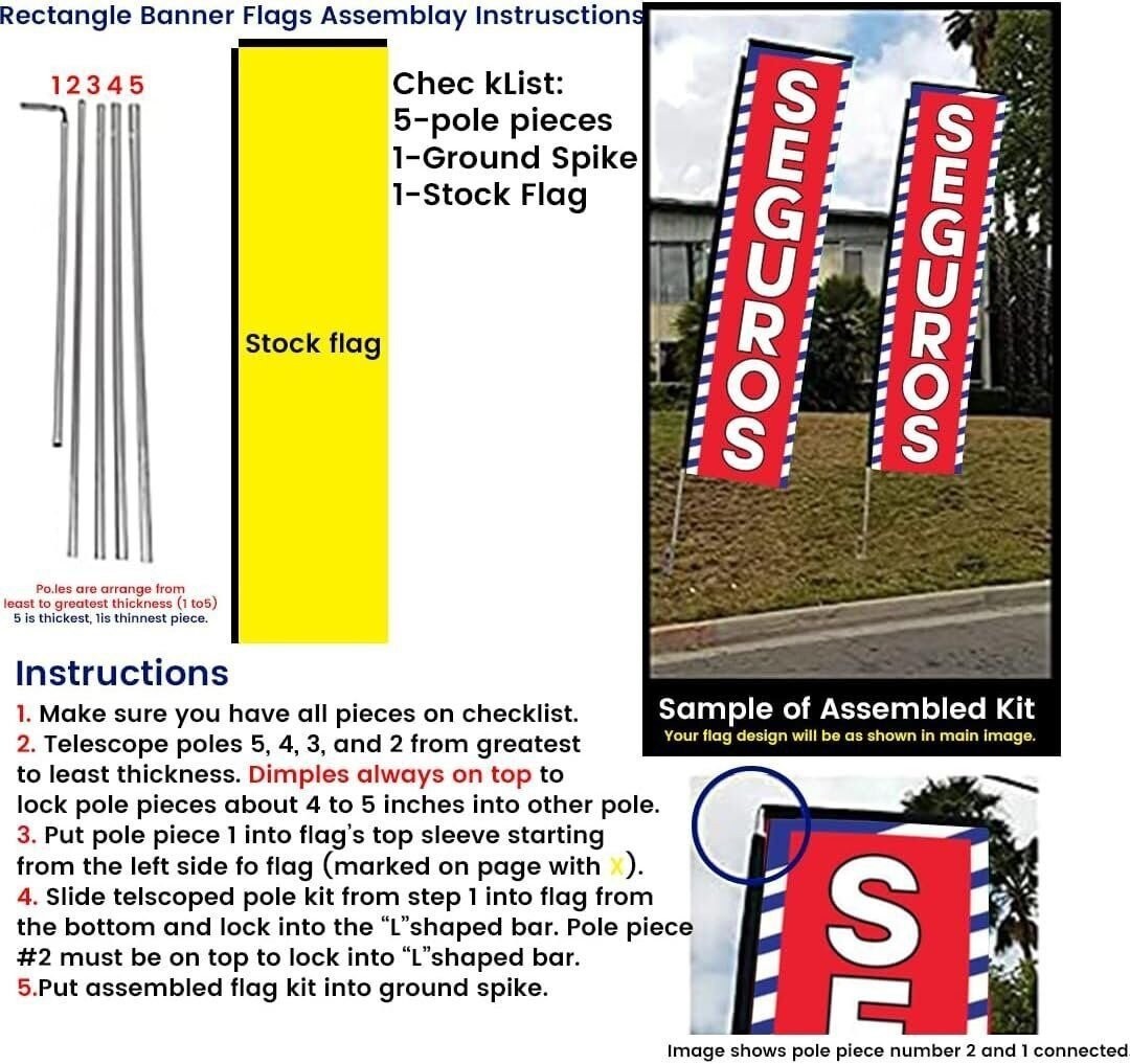 Seguros Outdoor Business Advertising Rectangle Feather Banner Swooper Flag…