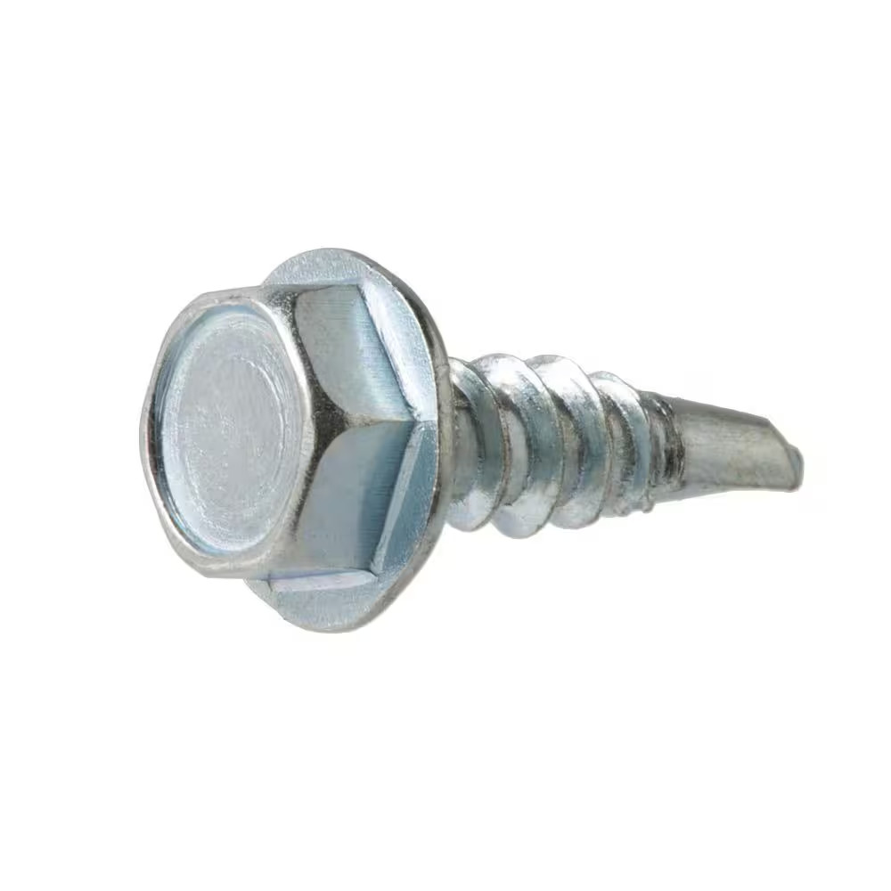 #12 X 1 In. Hex Head Zinc Plated Sheet Metal Screw (50-Pack)