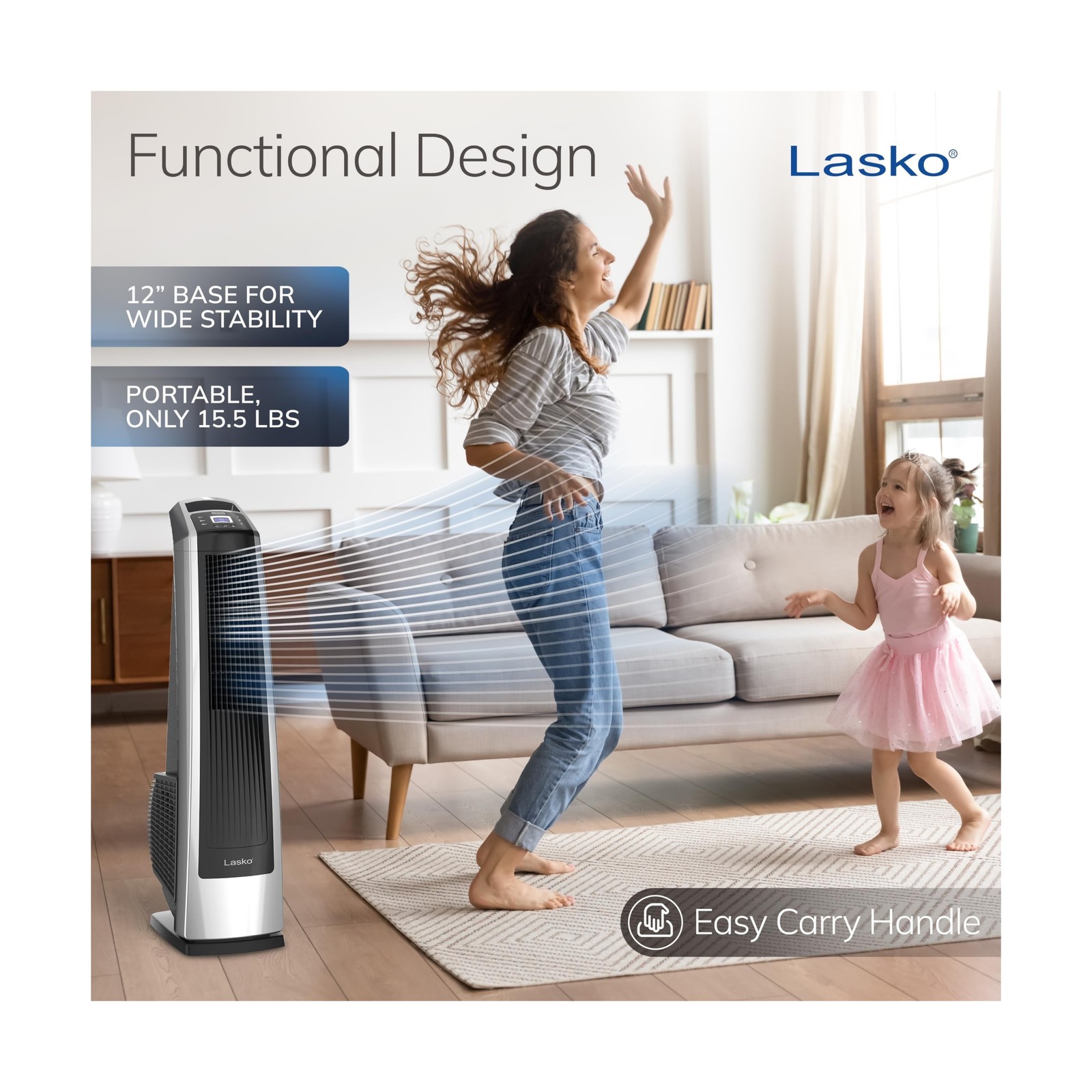 Lasko High Velocity Oscillating Tower Fan for Bedroom, Garage, Basement, and …