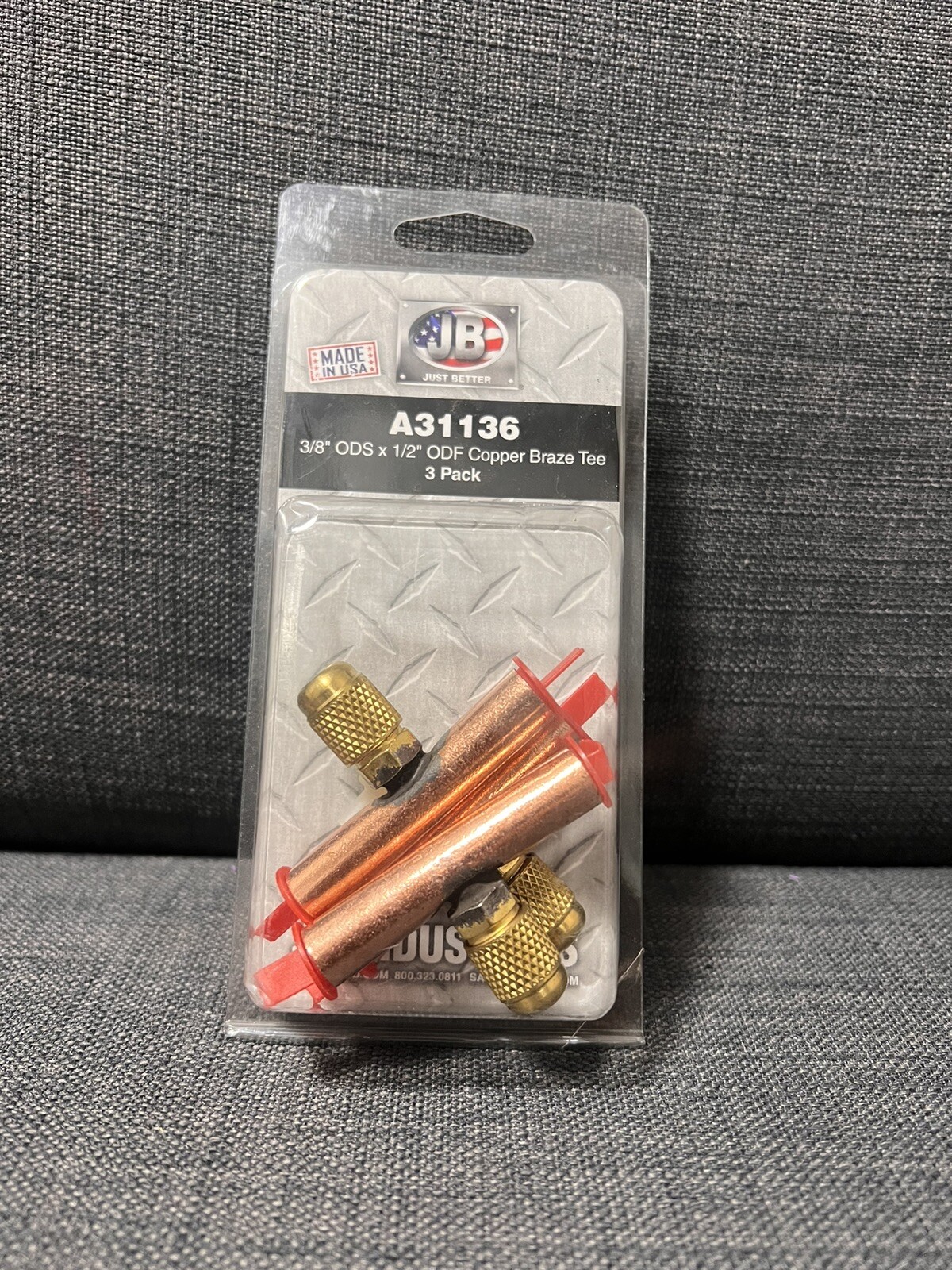 3 Pack JB “Just Better” Industries 3/8″ ODS x 1/2″ ODF Copper Access Tee A31136