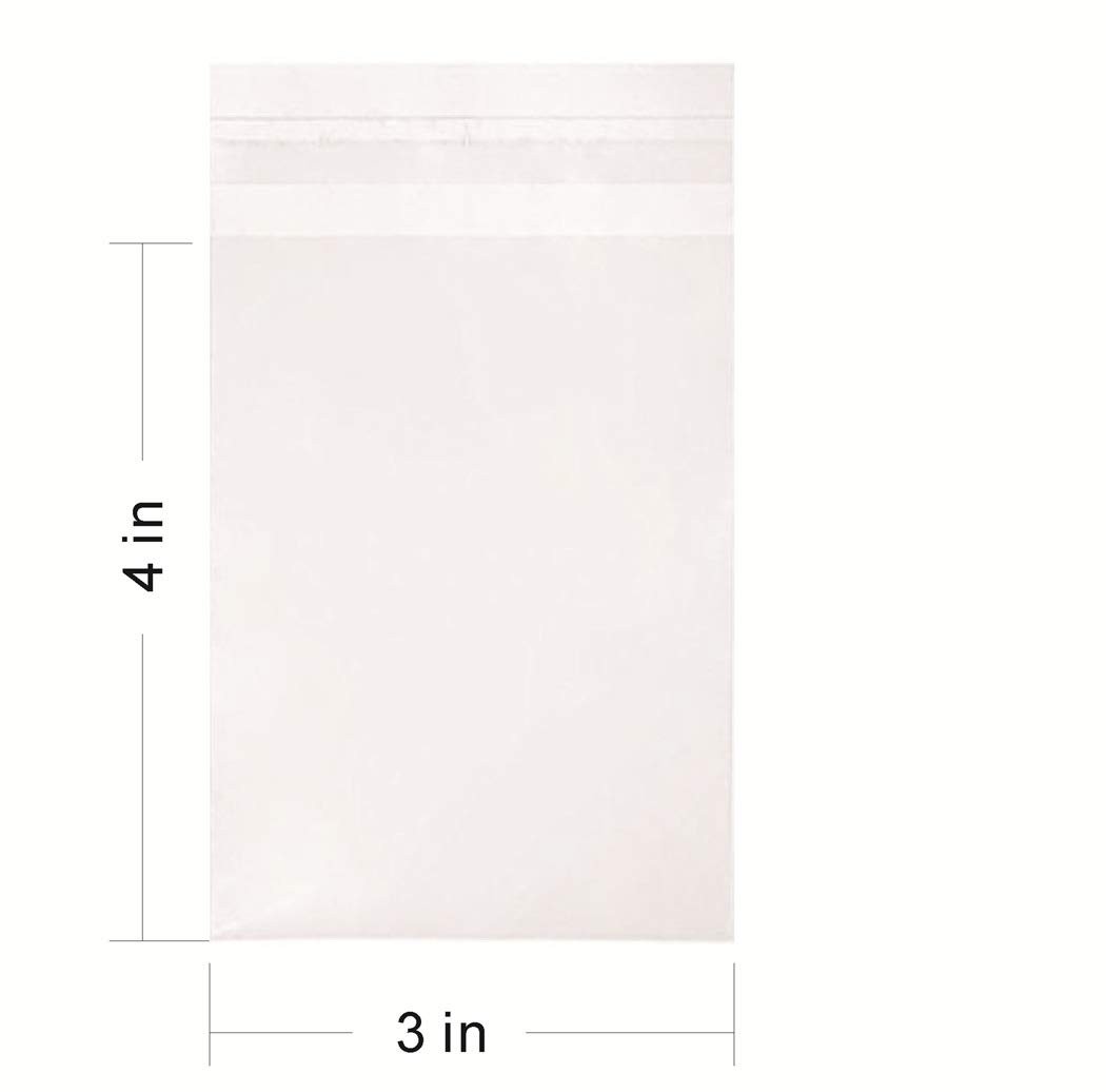100 Pack Small Crystal Clear Resealable Cellophane Cello Bags Candy 3×4 Inch