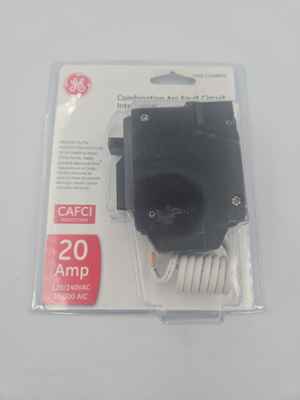 GE THQL1120AFP2 CAFCI 20A CIRCUIT BREAKER (Sealed) Slight PKG Wear