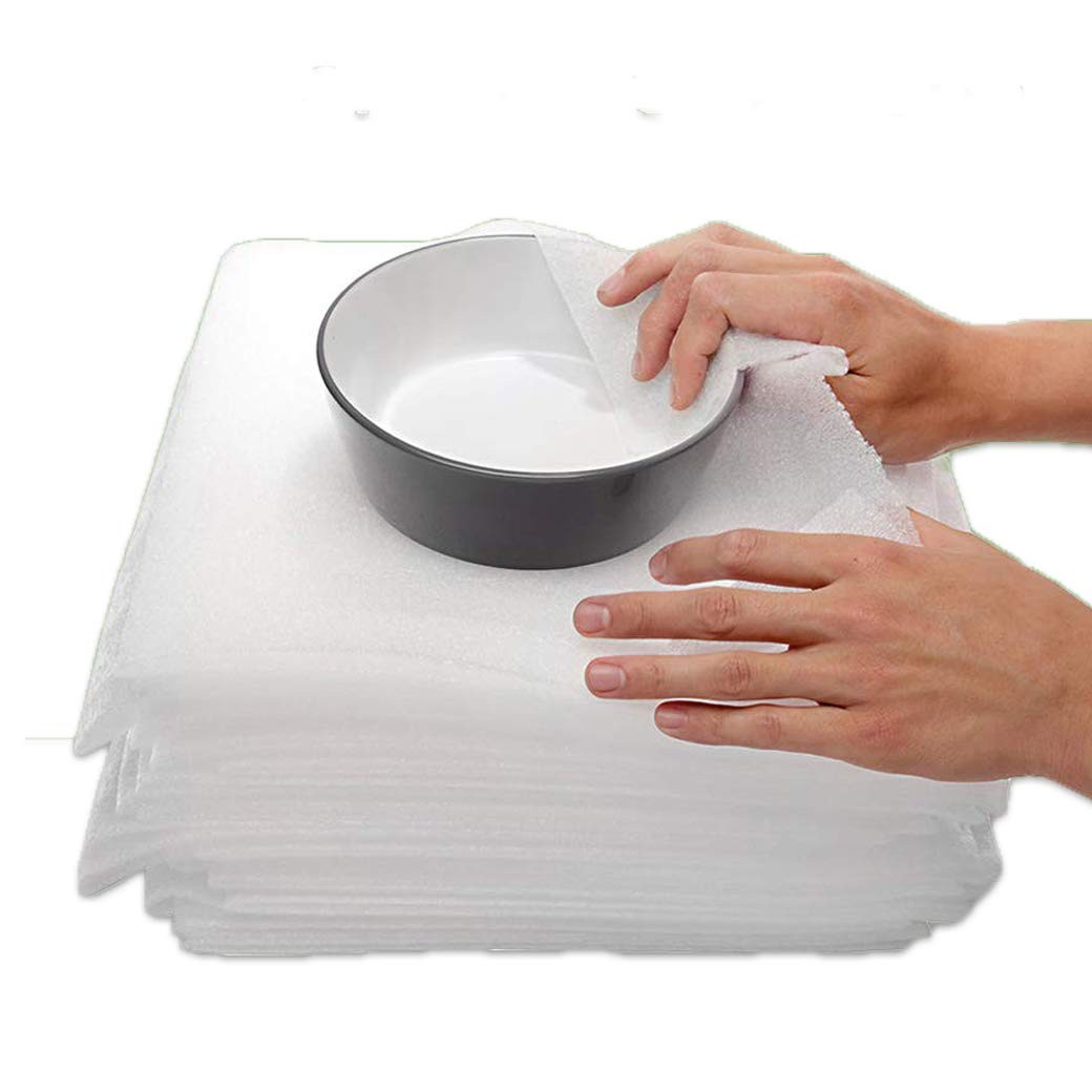 Mighty Gadget 100-Pack Foam Packing Sheets, 12″ x (1/16″ Thick) White
