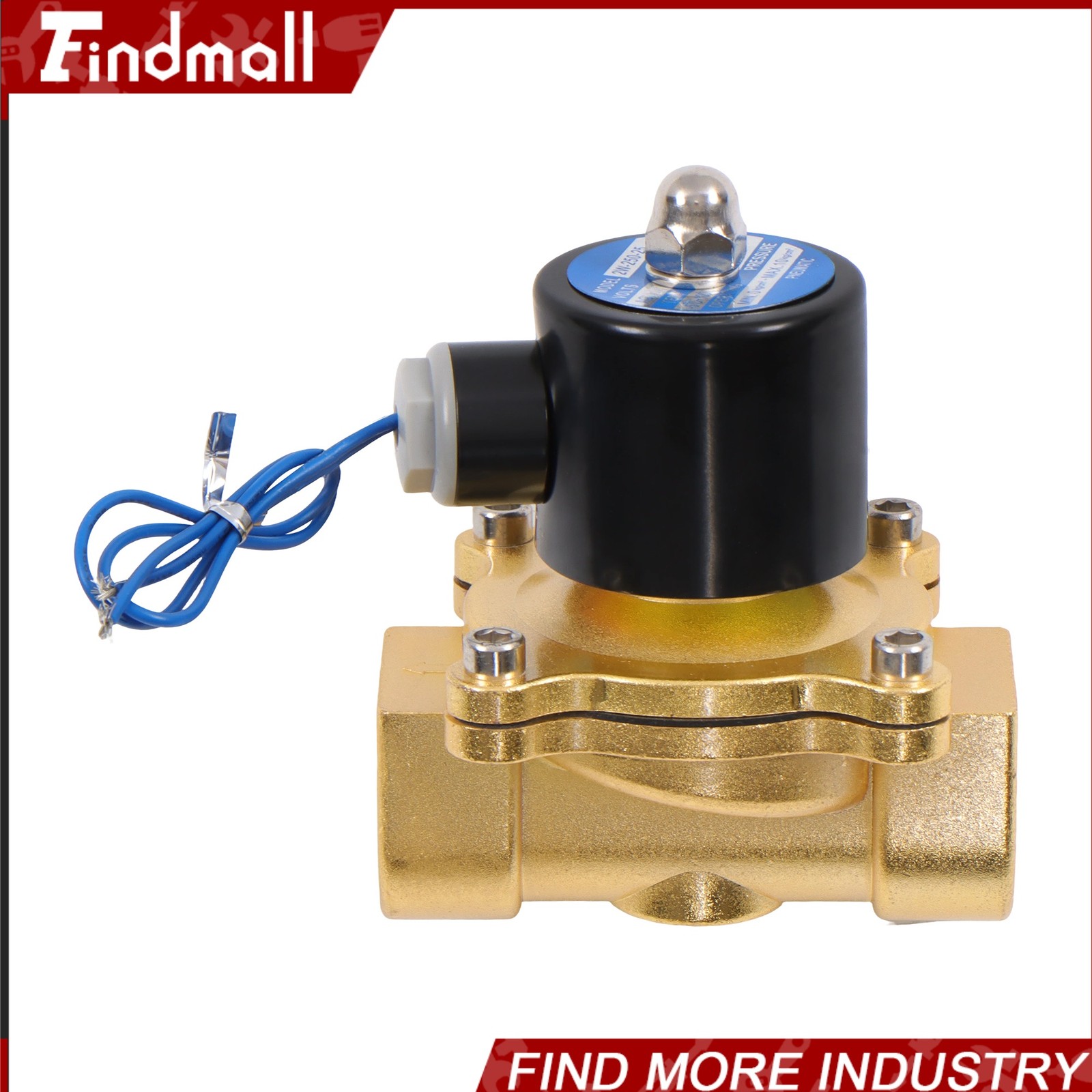 Findmall 110V 120V Volt AC Electric Solenoid Valve Brass Water Air Gas NC 1″ NPT