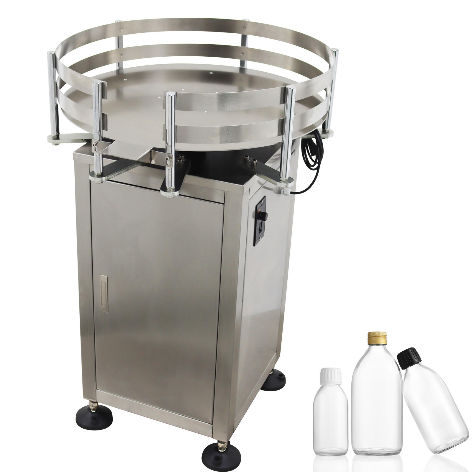 Automatic Bottle Collecting Machine Bottle Organizer Table Rotary 23.6inch 110V