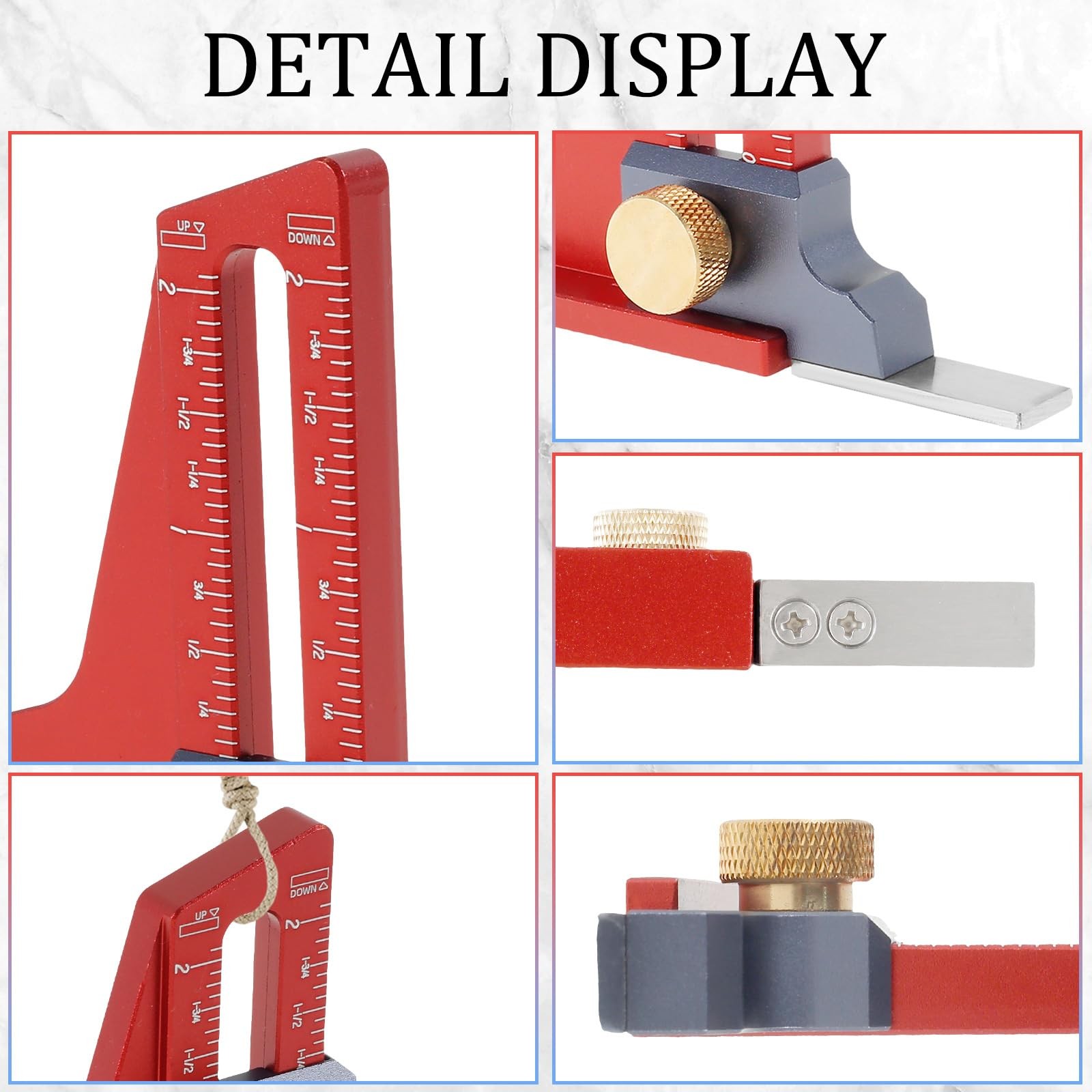 Woodworking Height Gauge, Precision CNC-Machined Depth Measuring Tool, Anodiz…