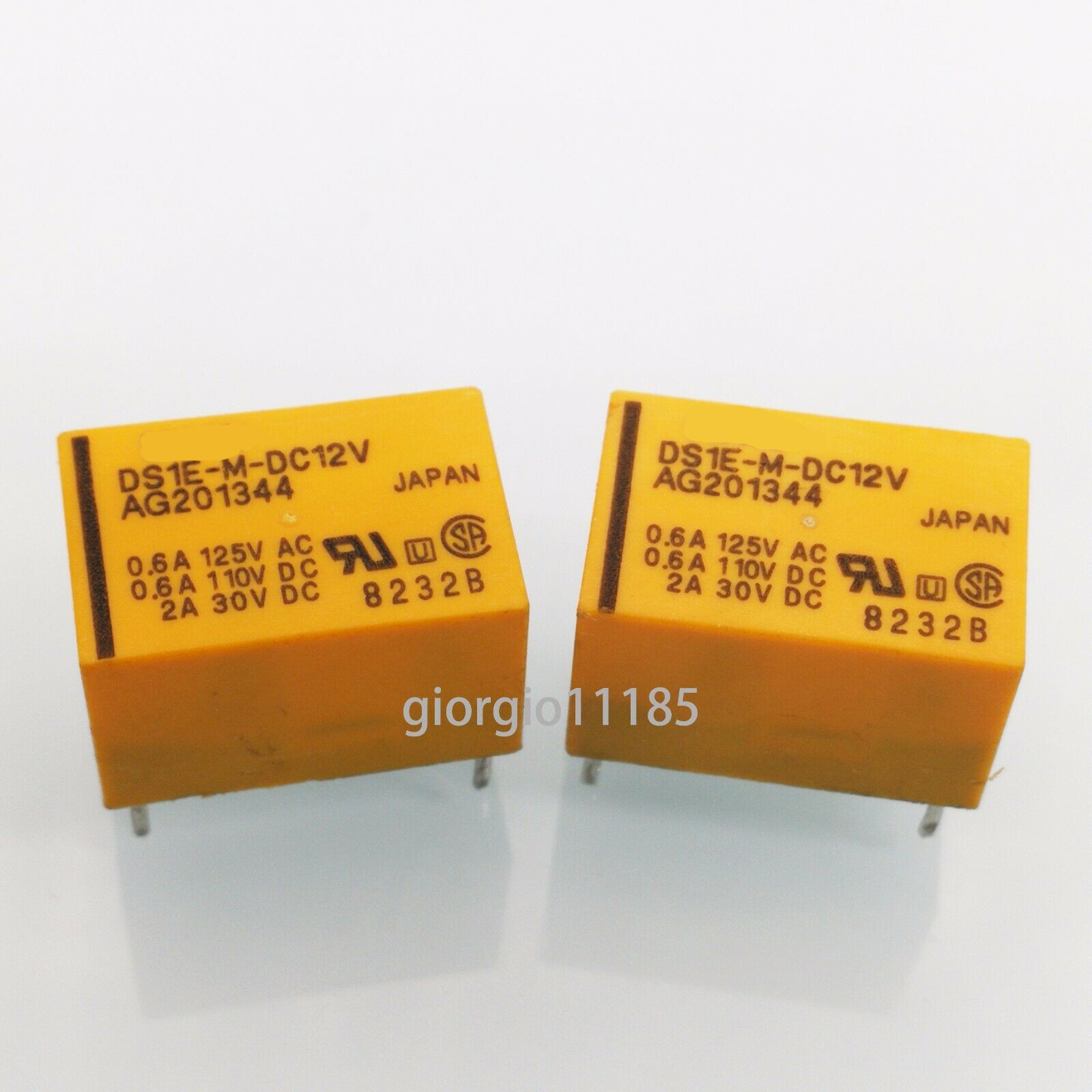 2pcs DS1E-M-DC12V Low Signal Relay PCB 1 Form C 12VDC 1 Form C 400mW
