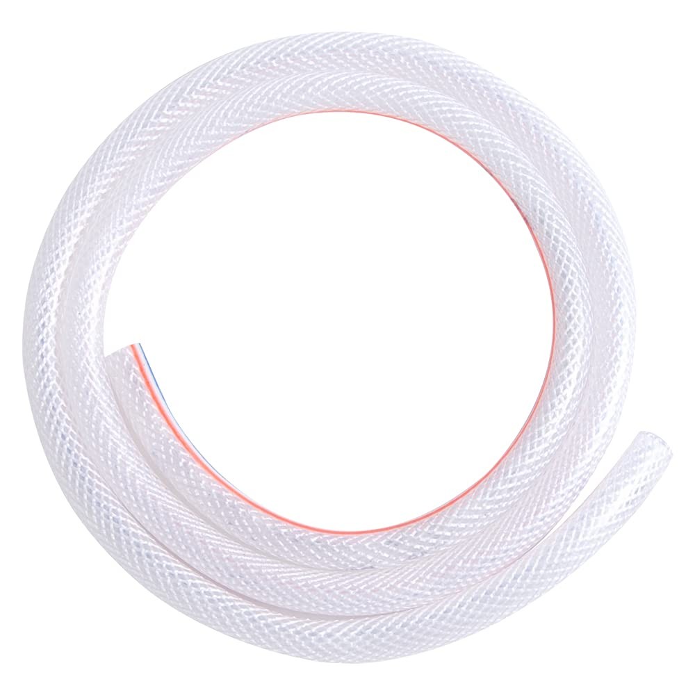 3/4 inch ID 1 inch OD PVC Tubing, Braided Clear Flexible Hose, inch Outer