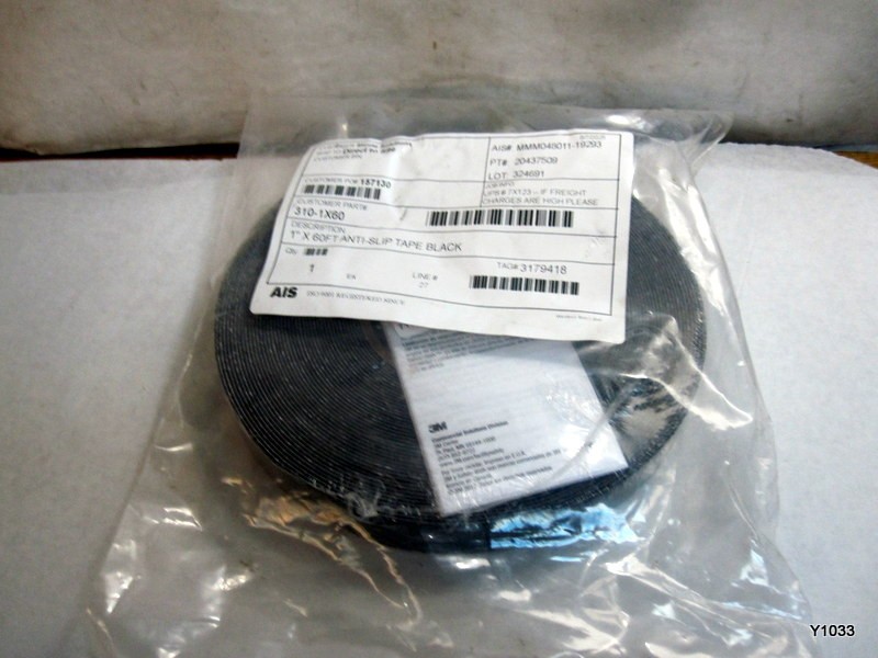 Anti-Slip Tape, Synthetic Rubber, Non-Abrasive, 45 mil Thickness, 1 in Wide, 60