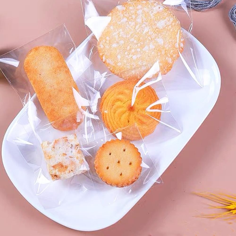 100 Pack Small Crystal Clear Resealable Cellophane Cello Bags Candy 3×4 Inch
