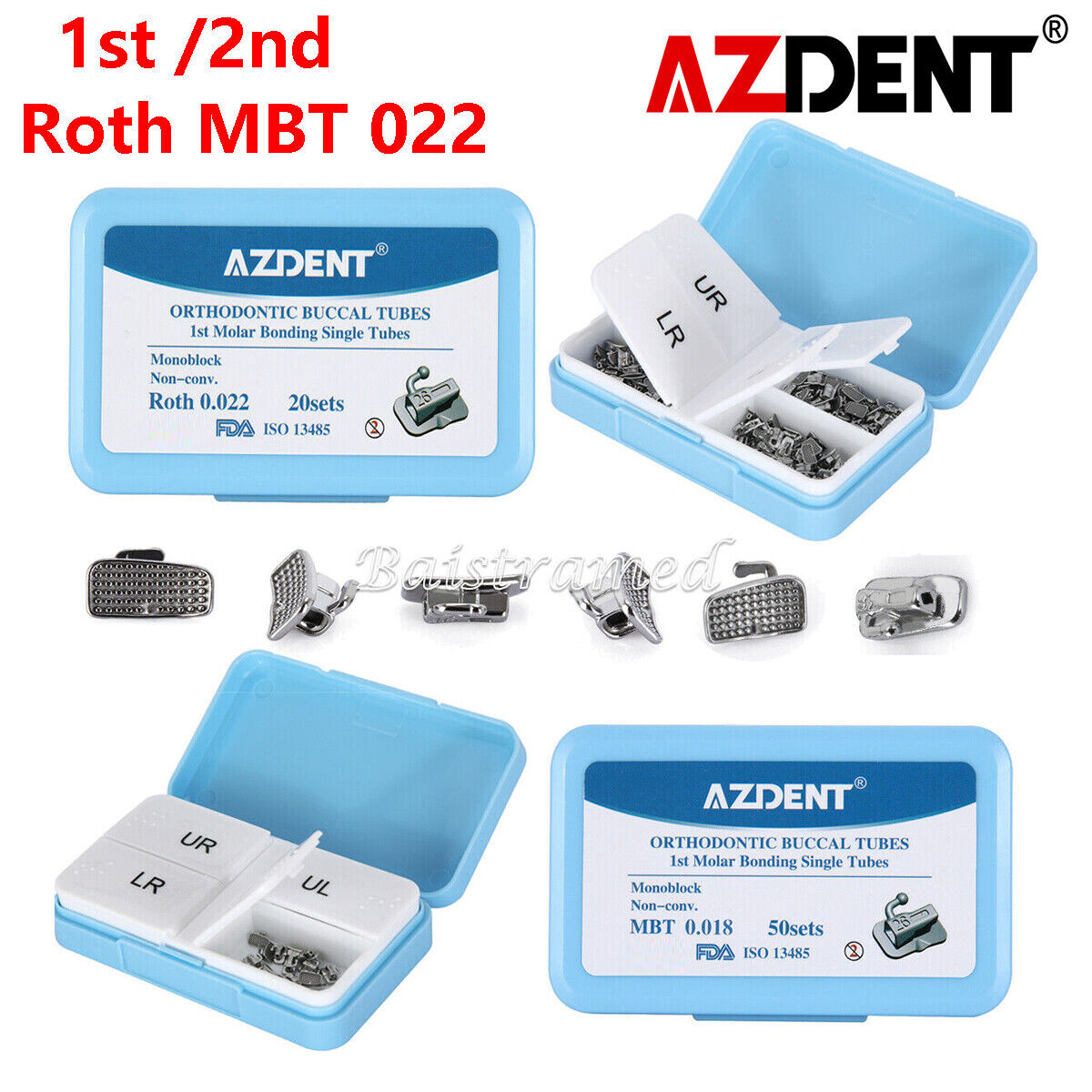 AZDENT Dental Ortho MIM Brackets Braces Mini Roth.022 Hook 345 /Buccal Tube