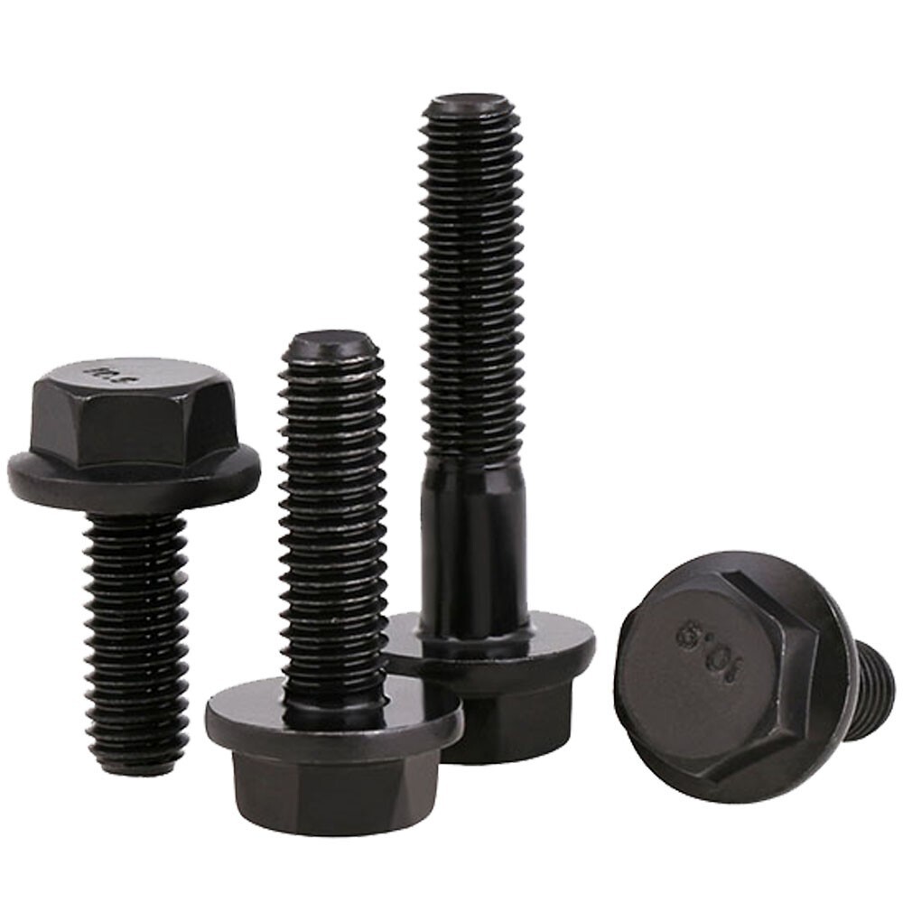 M16 x 1.5 Fine Thread Class 10.9 Hex Head Flange Screws Frame Bolts Black Oxide