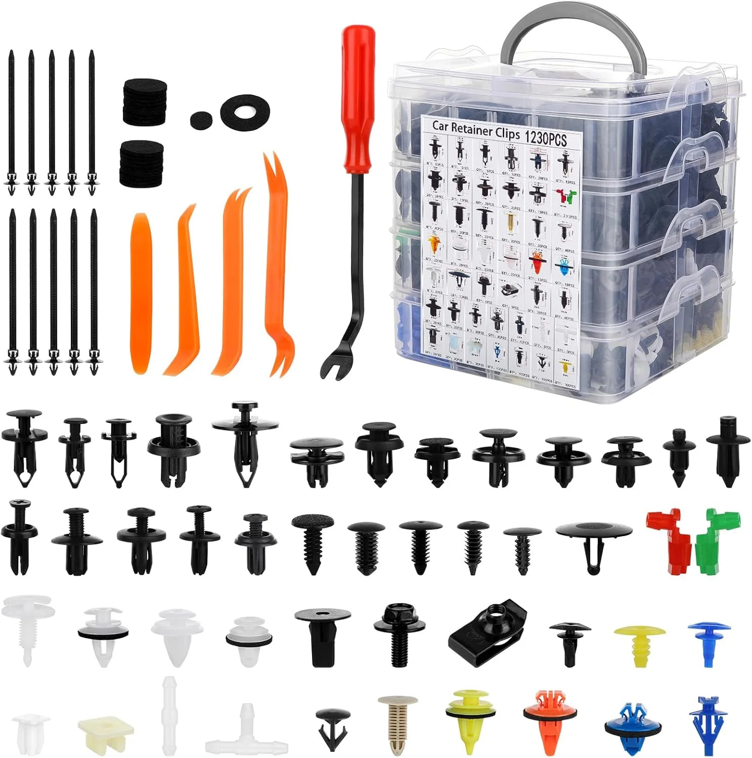 1365Pcs Car Push Retainer Clips Body Clips Plastic Fasteners Kit Fender Rivet Cl