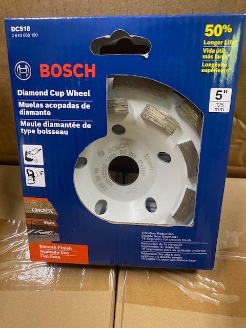 BOSCH DC518 5 in. Double Row Segmented Diamond Cup Wheel for Concrete