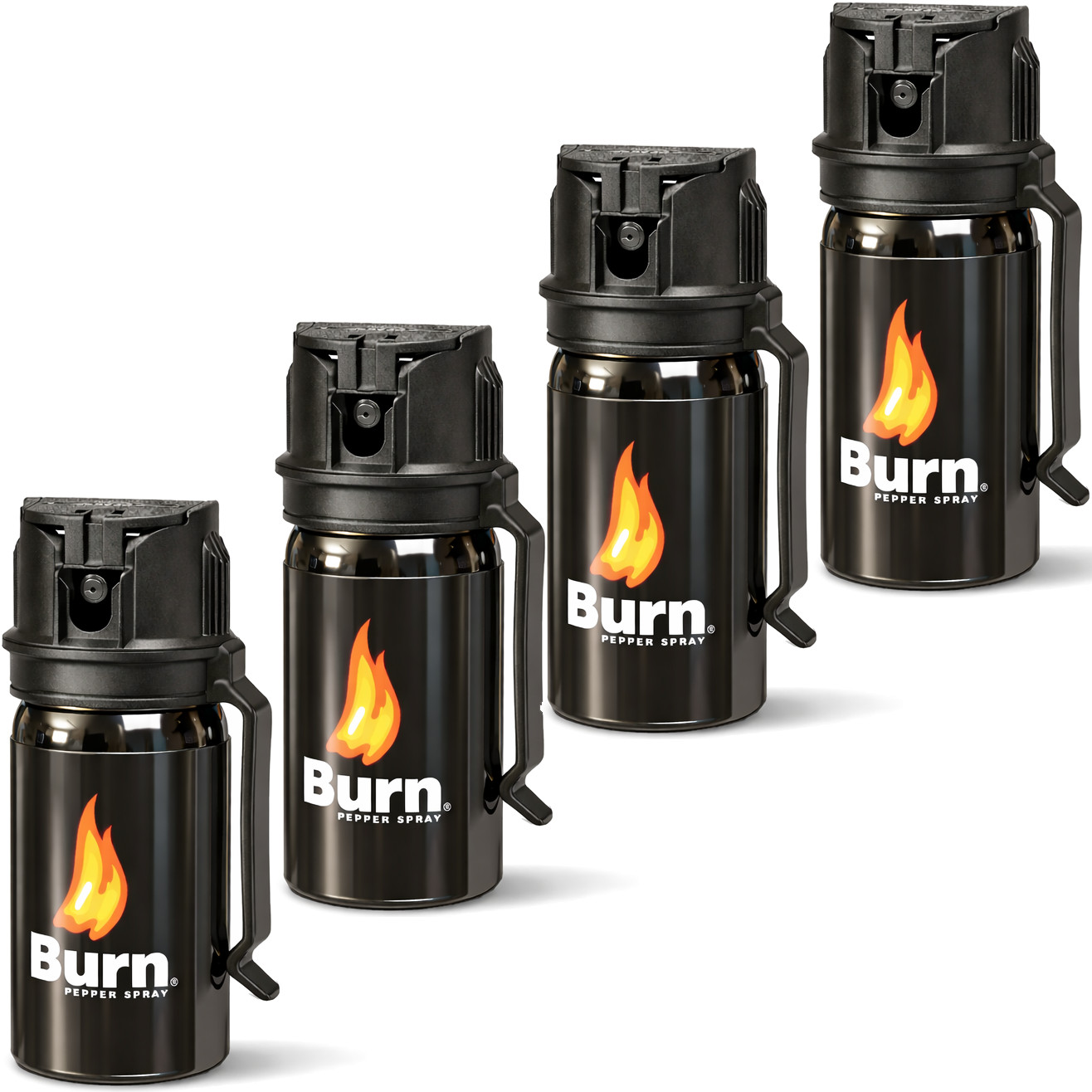 4 Pack Burn Pepper Spray 1.35oz Police Strength OC Personal Safety Self Defense