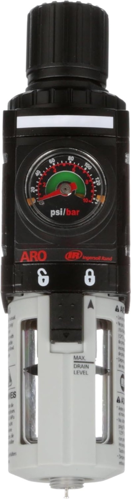 ARO 1/4-Inch NPT Air Filter-Regulator Piggyback for Durable System Performance