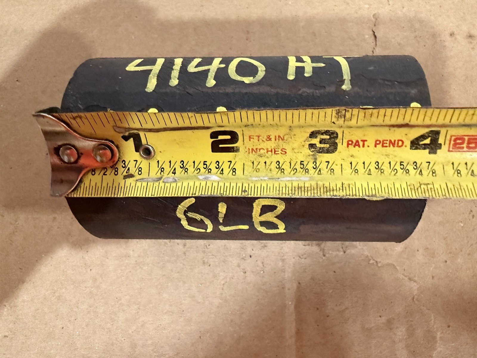 One Piece 4140 Hot Rolled Steel Bar Round Stock Heat Treated 2 1/2” OD x ~3 7/8”