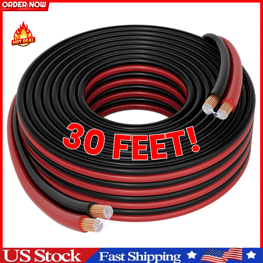 16 Gauge Wire 2 Conductor 30FT Copper-Clad Aluminum for Automotive & Marine