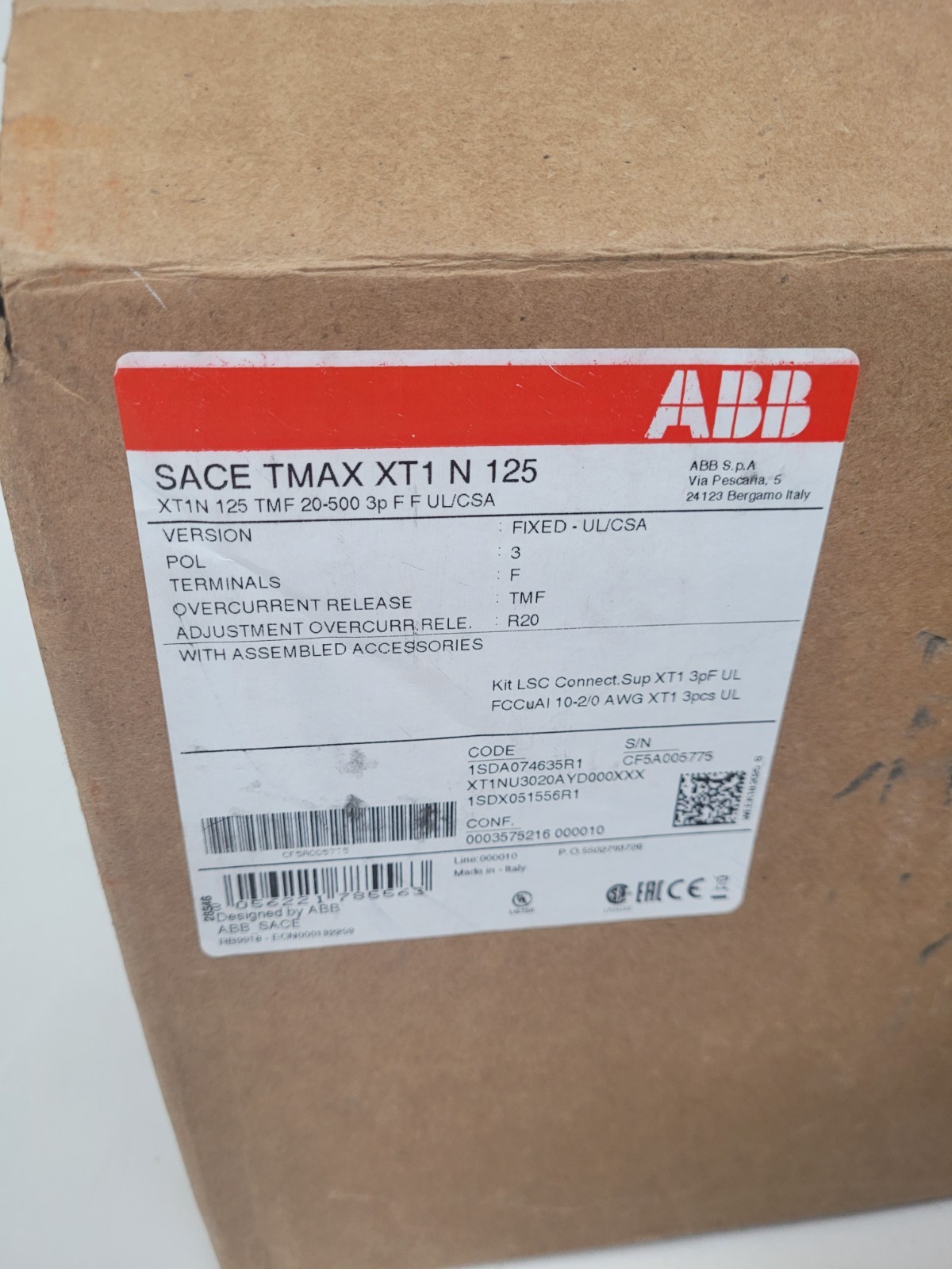 XT1NU3020AYD000XXX ABB 20A 600Y/347VAC Circuit Breaker – Next Day Option – New