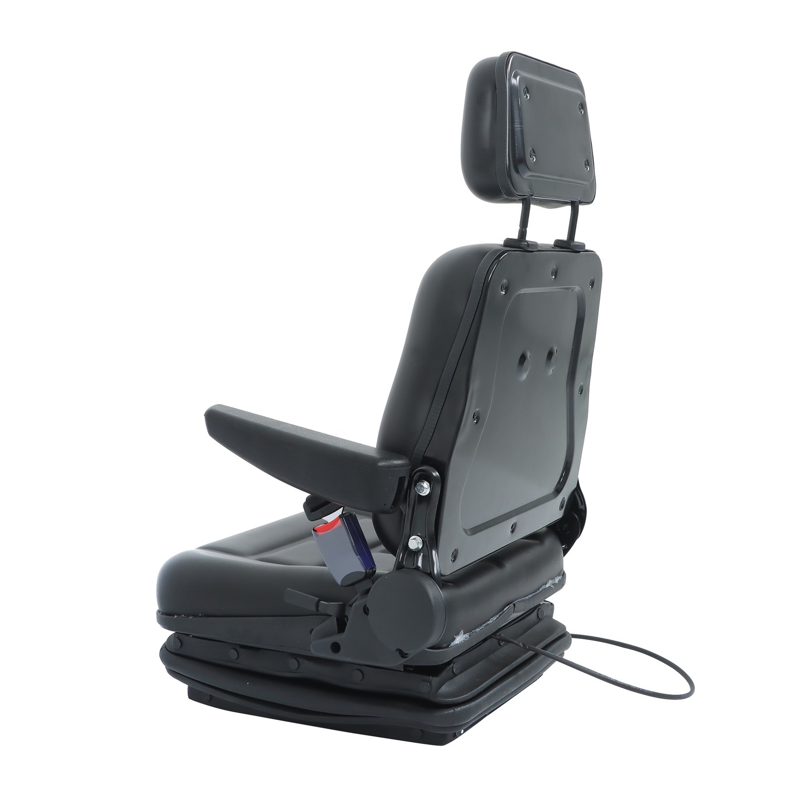 Suspension Adjustable Forklift & Tractor Seat Backrest Armrest Safety Belt