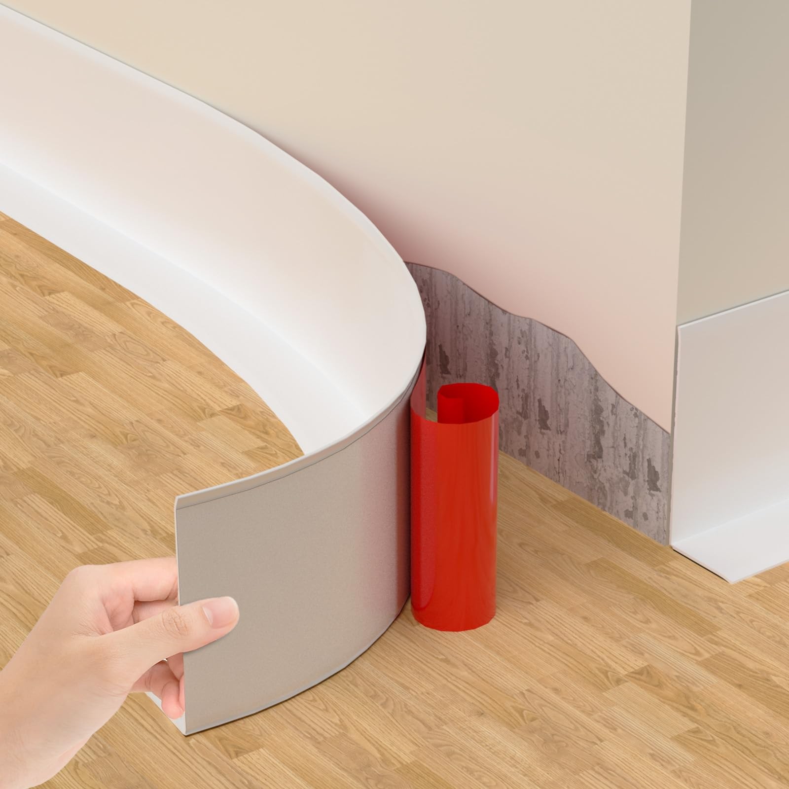 Self-Adhesive Flexible Baseboard Molding Trim – 20 Ft 2.79inX20ft, White